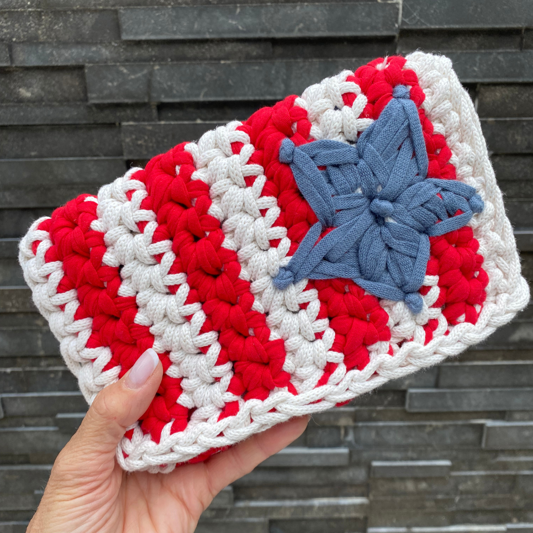 "Cabana Clutch" with Embroidered RWB Star - Ten Easy Street