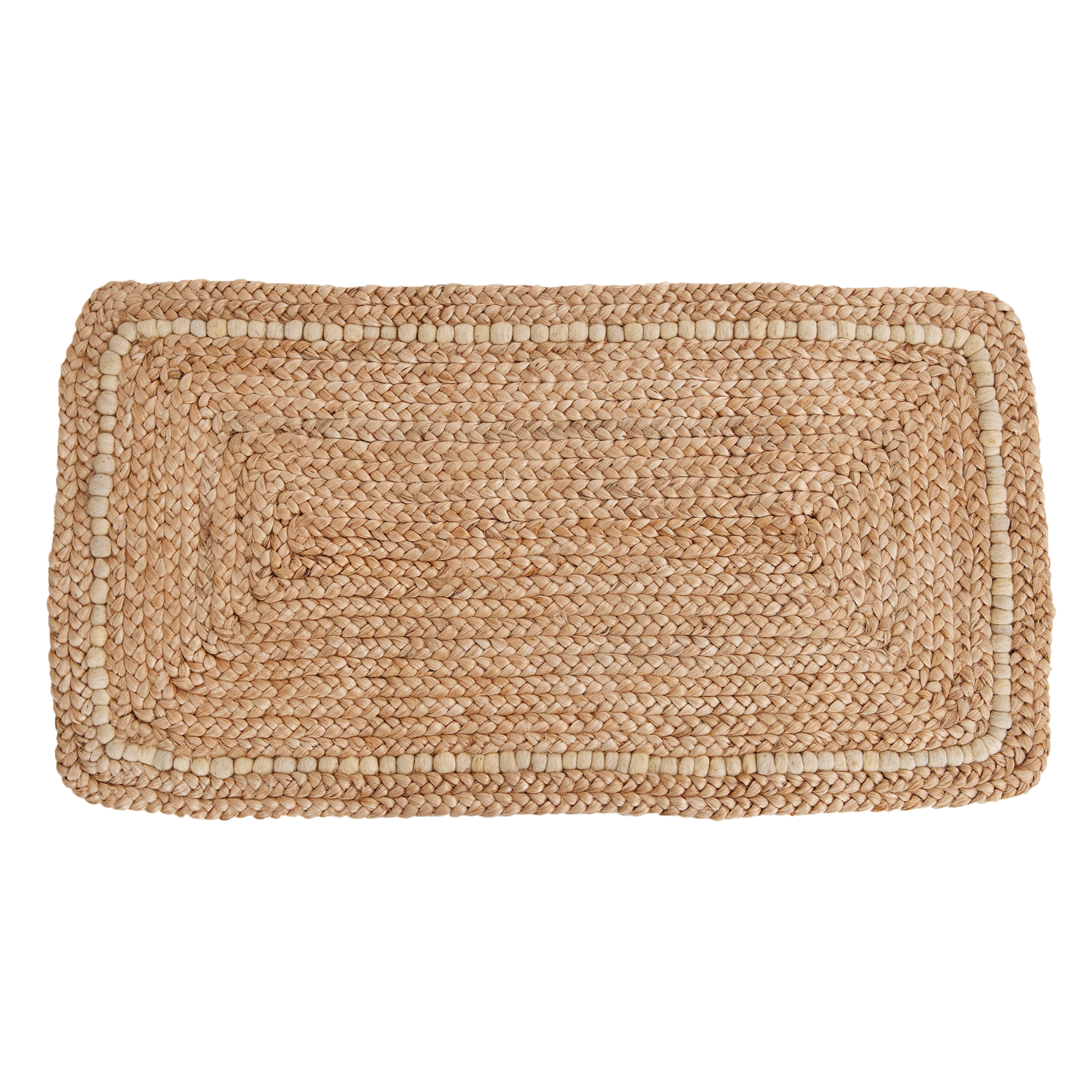 Braided Jute Doormat with Hand-spun Wool Accents - Ten Easy Street