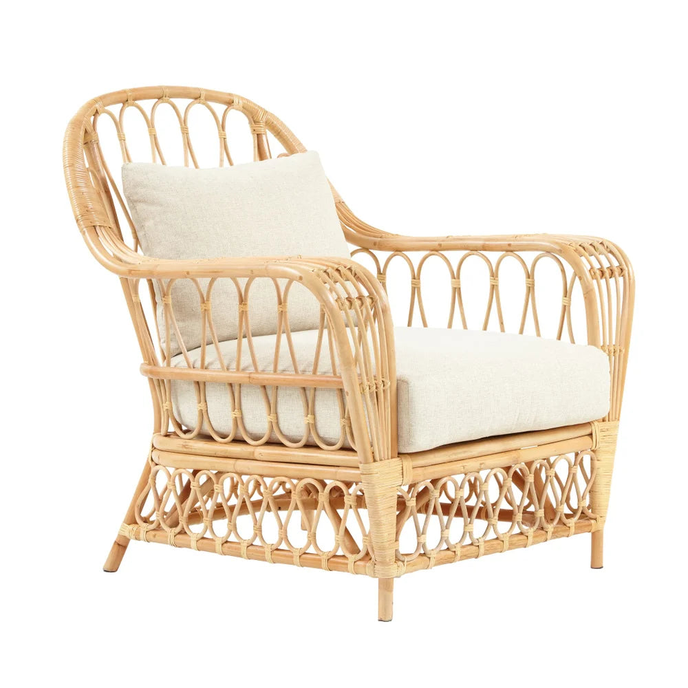 Bar Harbor Club Chair Rattan Frame in Natural - TES