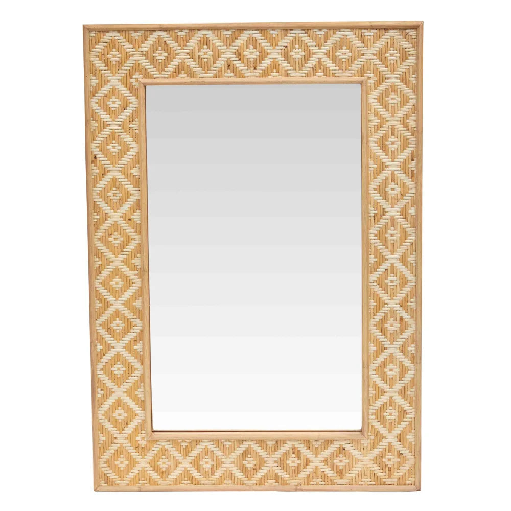 Batik Rectangle Mirror in Natural/Tan - TES