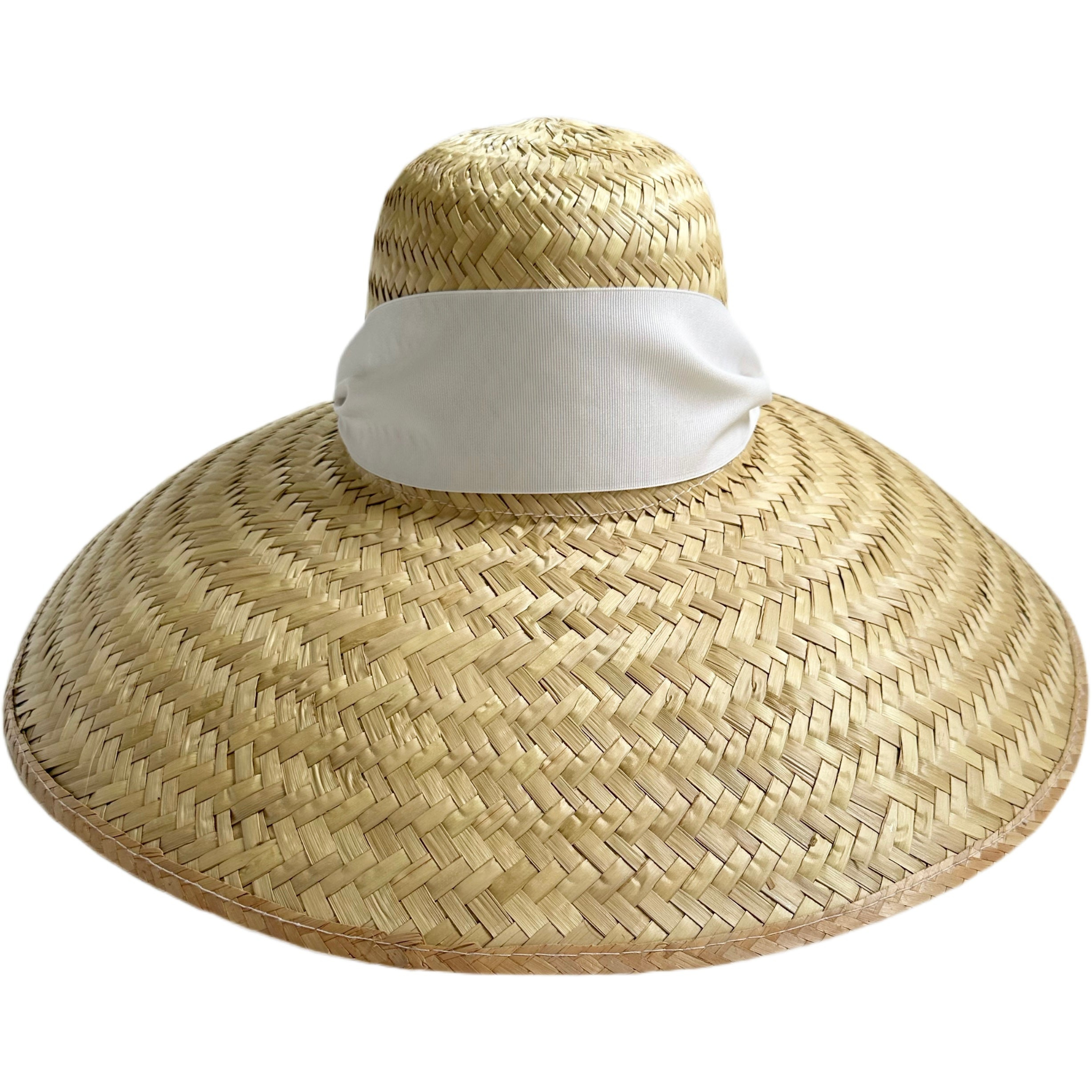 Geranium Sun Hat - Wide & Short White Grosgrain Ribbon - Ten Easy street