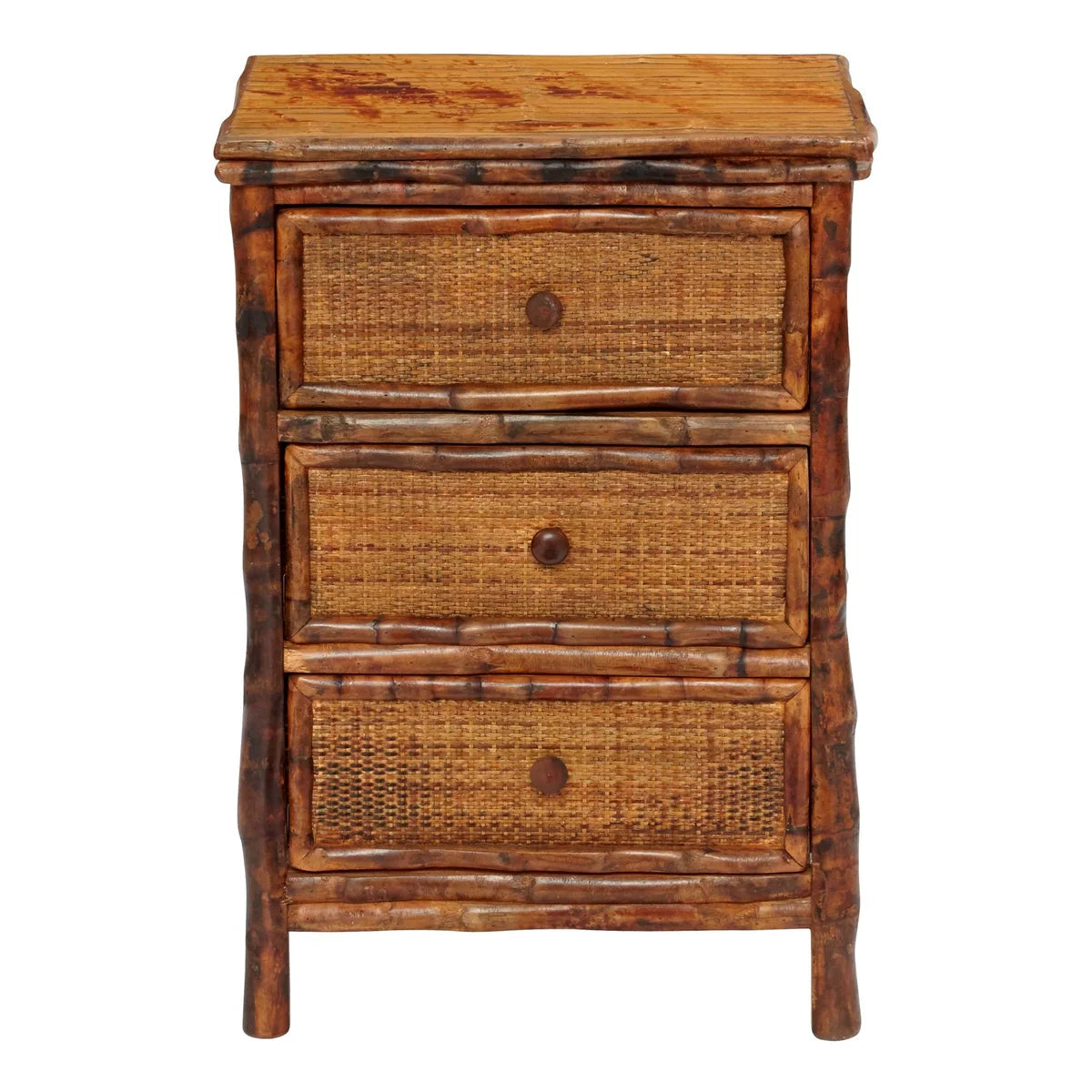 3-Drawer Bedside Chest in Antique Tortoise - TES