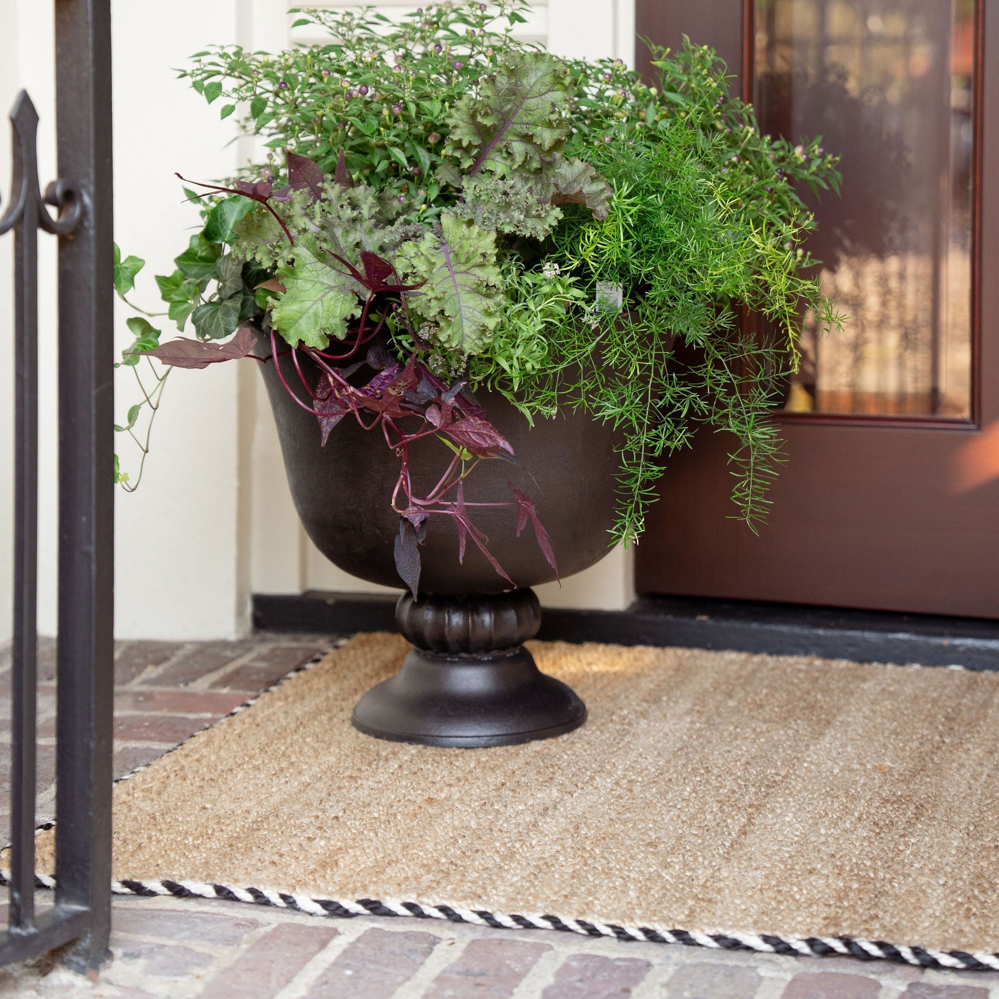 Braided Jute Doormat in Wrought Iron - Ten Easy Street
