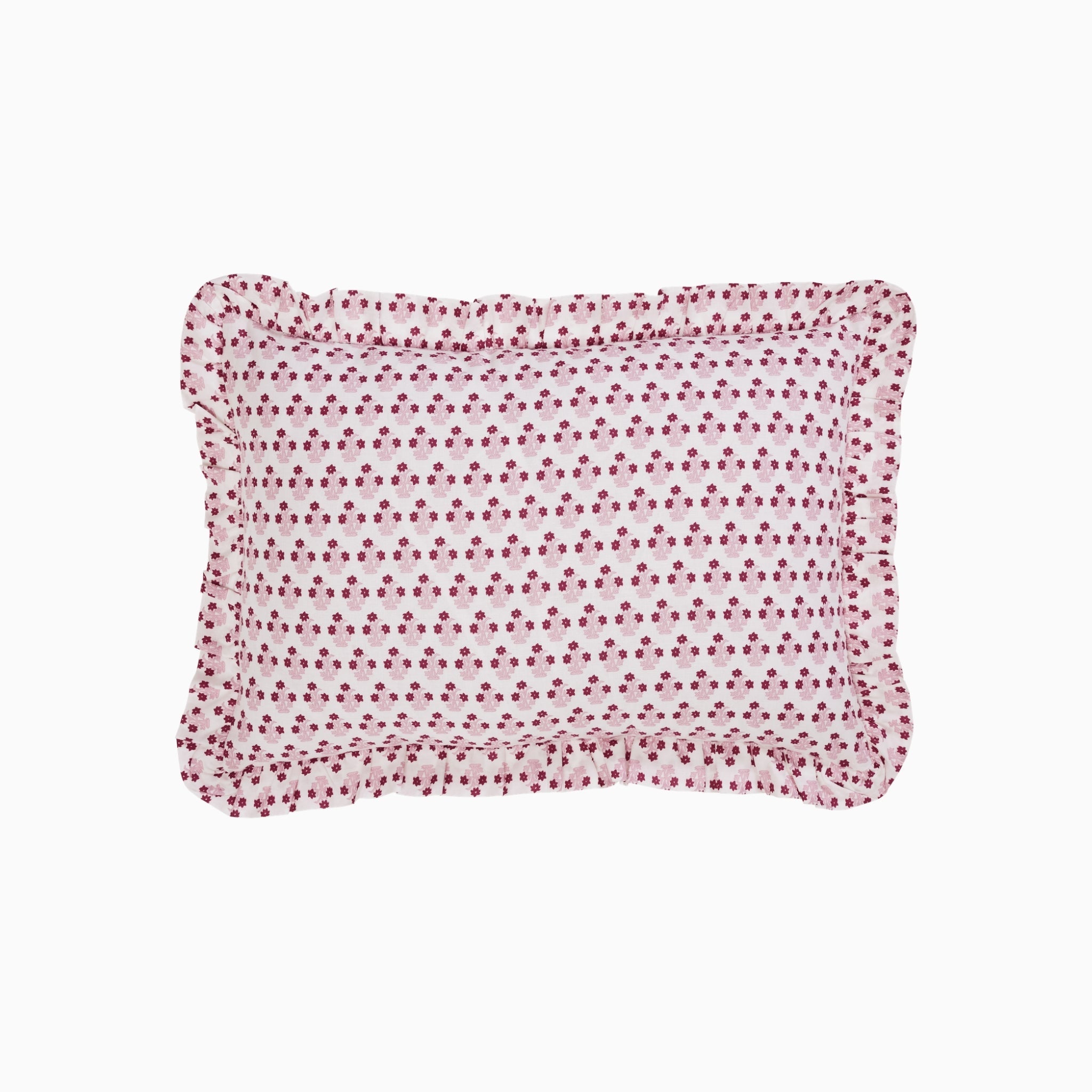 Abigail Pink Ruffled Lumbar Pillow-Ten Easy Street