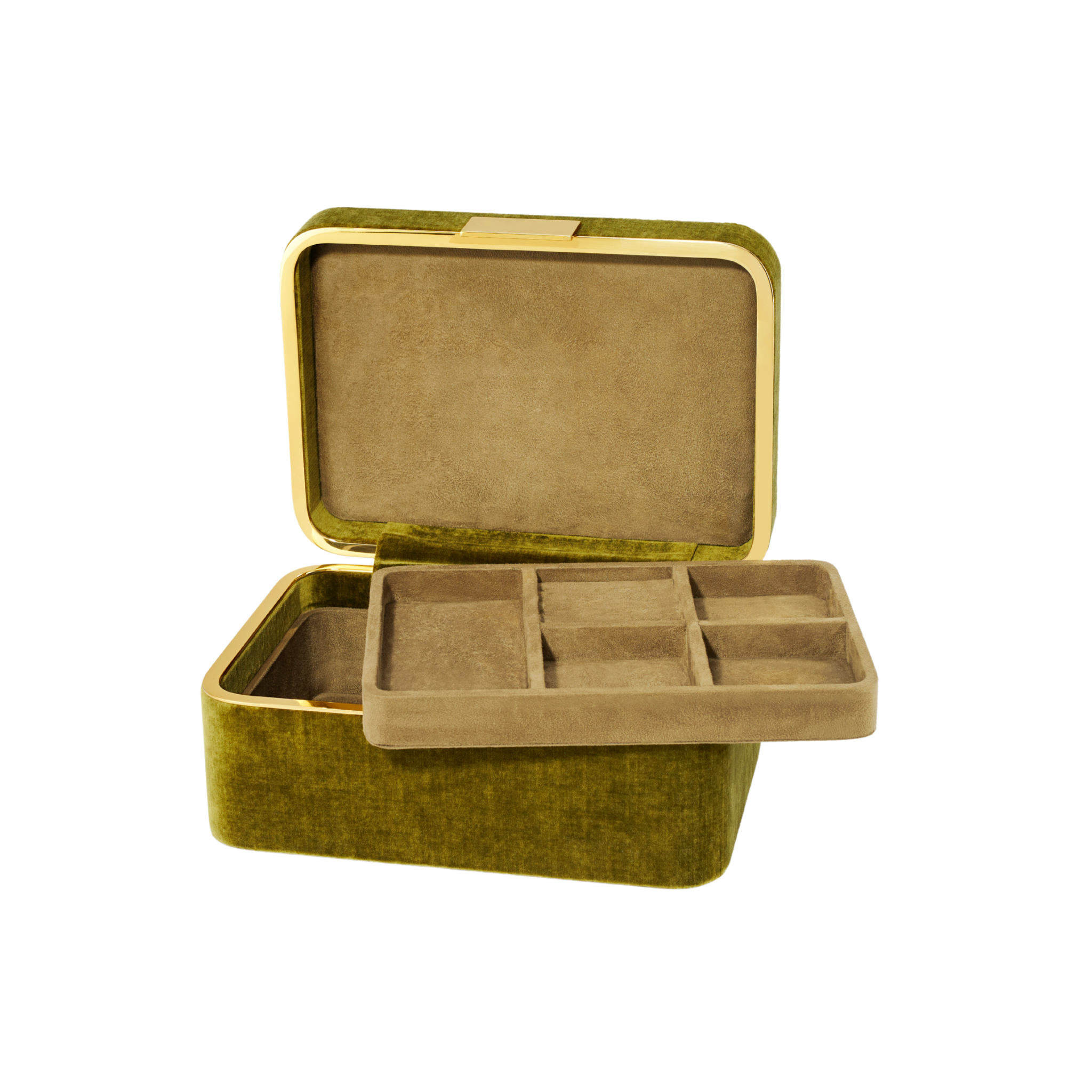 Beauvais Velvet Jewelry Box in Moss-Ten Easy Street