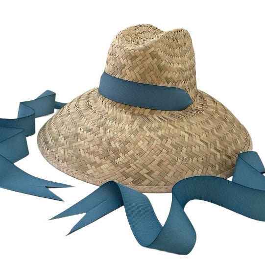 Begonia Sun Hat - Long French Blue Grosgrain Ribbon - Ten Easy Street