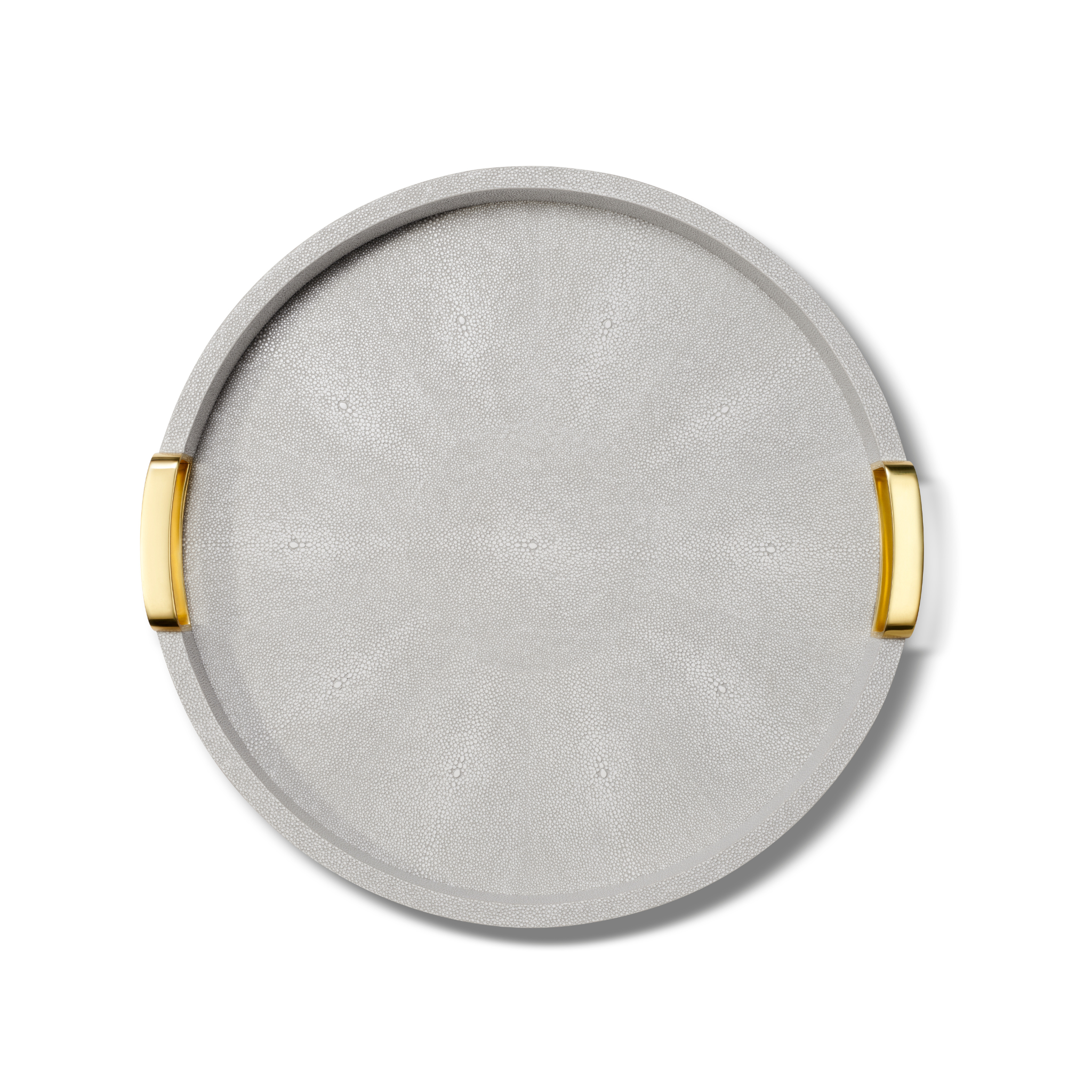 Carina Shagreen Small Round Tray in Dove-Ten Easy Street