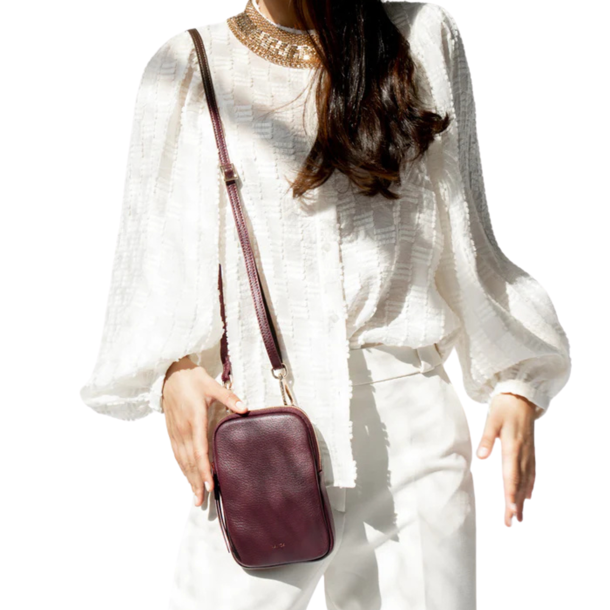 Cassia Phone Bag in Burgundy-LANDA-Ten Easy Street