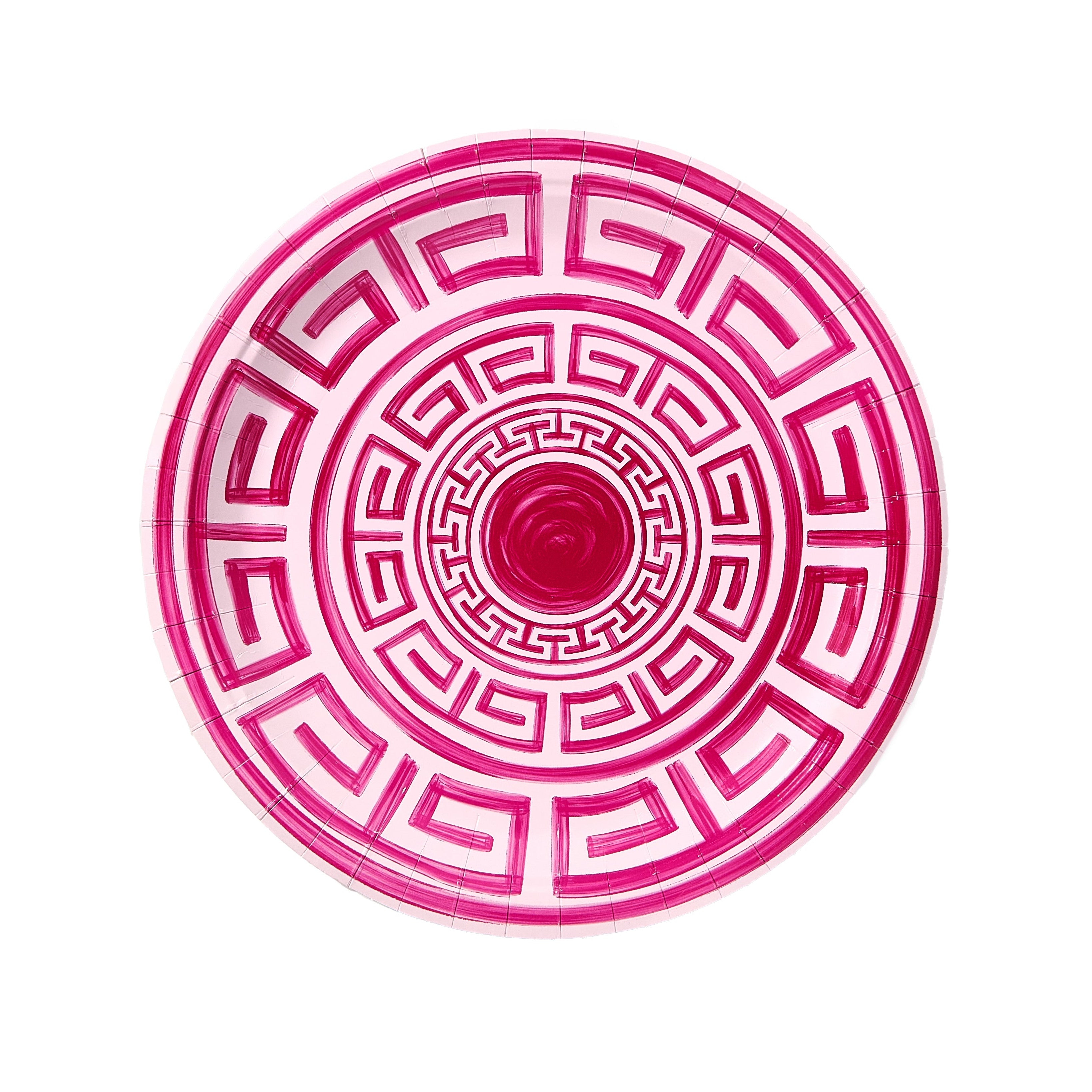 Cherry and Ballet Greek Key Pavilion Dinner Paper Plates - 8 pack-Ten Easy Street