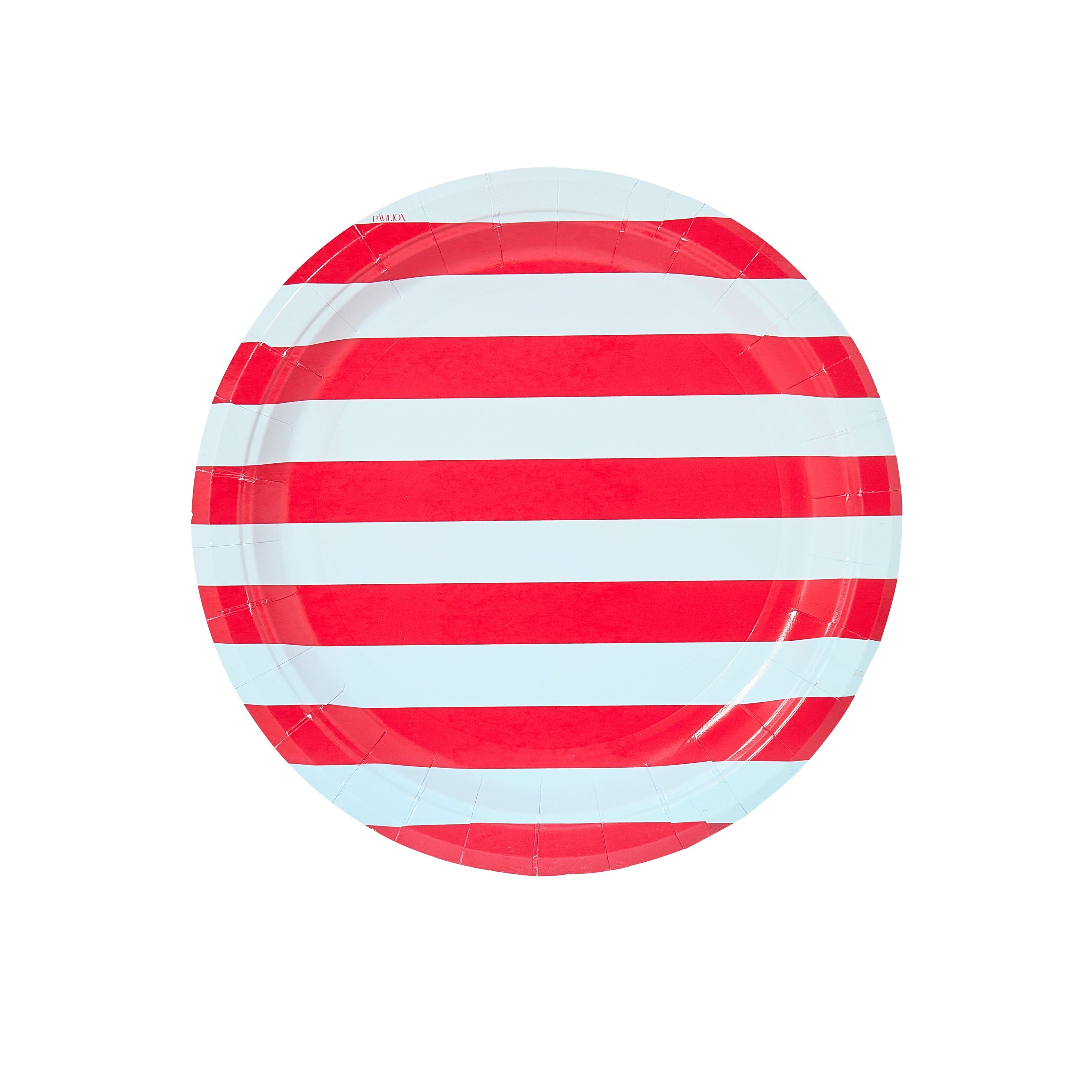 Cherry and Sky Beach Umbrella Stripes Dessert Plate - 8 pack-Ten Easy Street