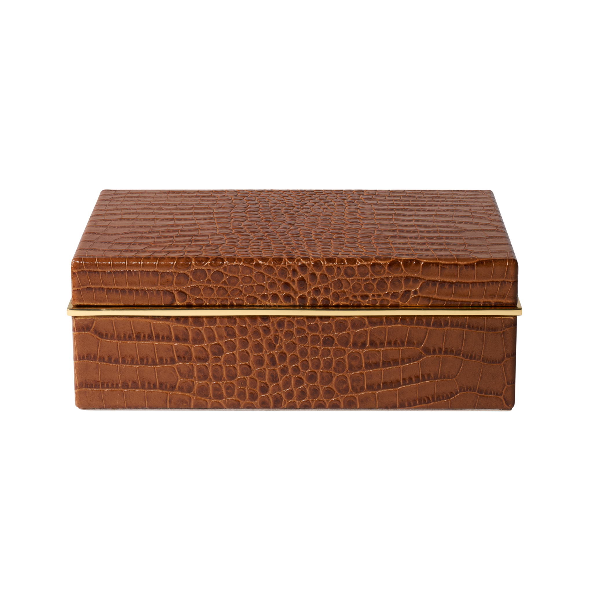 Classic Croc Leather Small Box in Chestnut-Ten Easy Street
