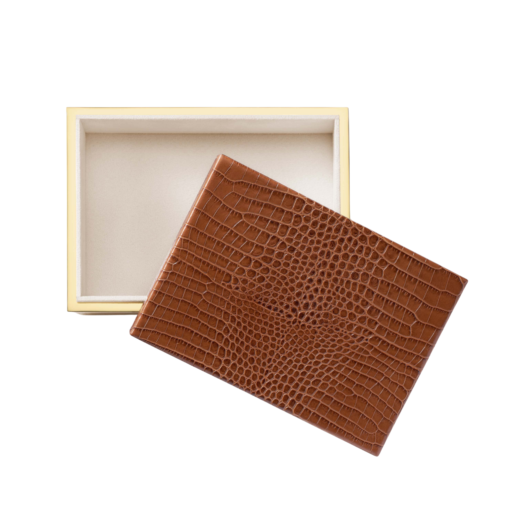 Classic Croc Leather Small Box in Chestnut-Ten Easy Street