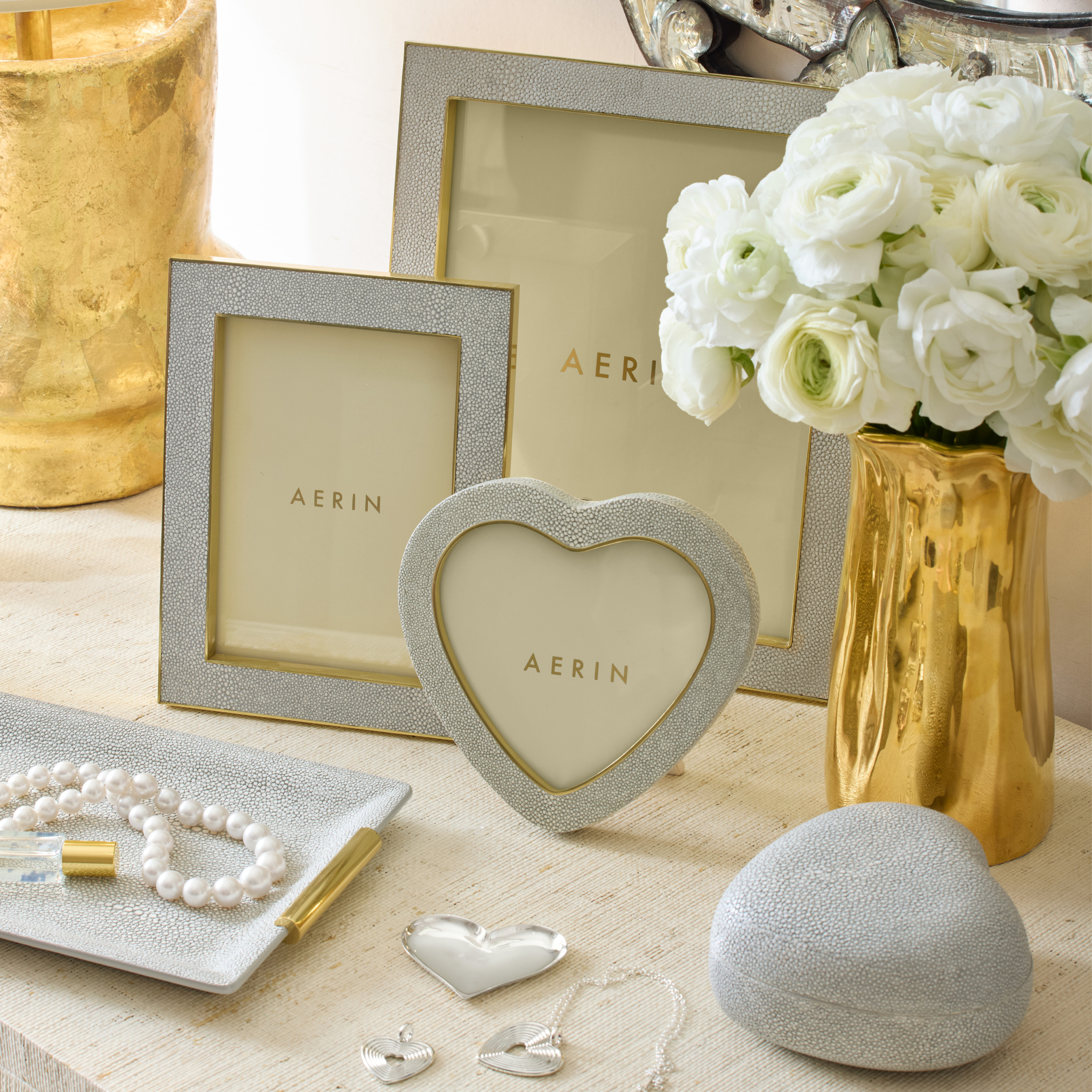 Classic Shagreen Frame 8x10 in Dove-Ten Easy Street
