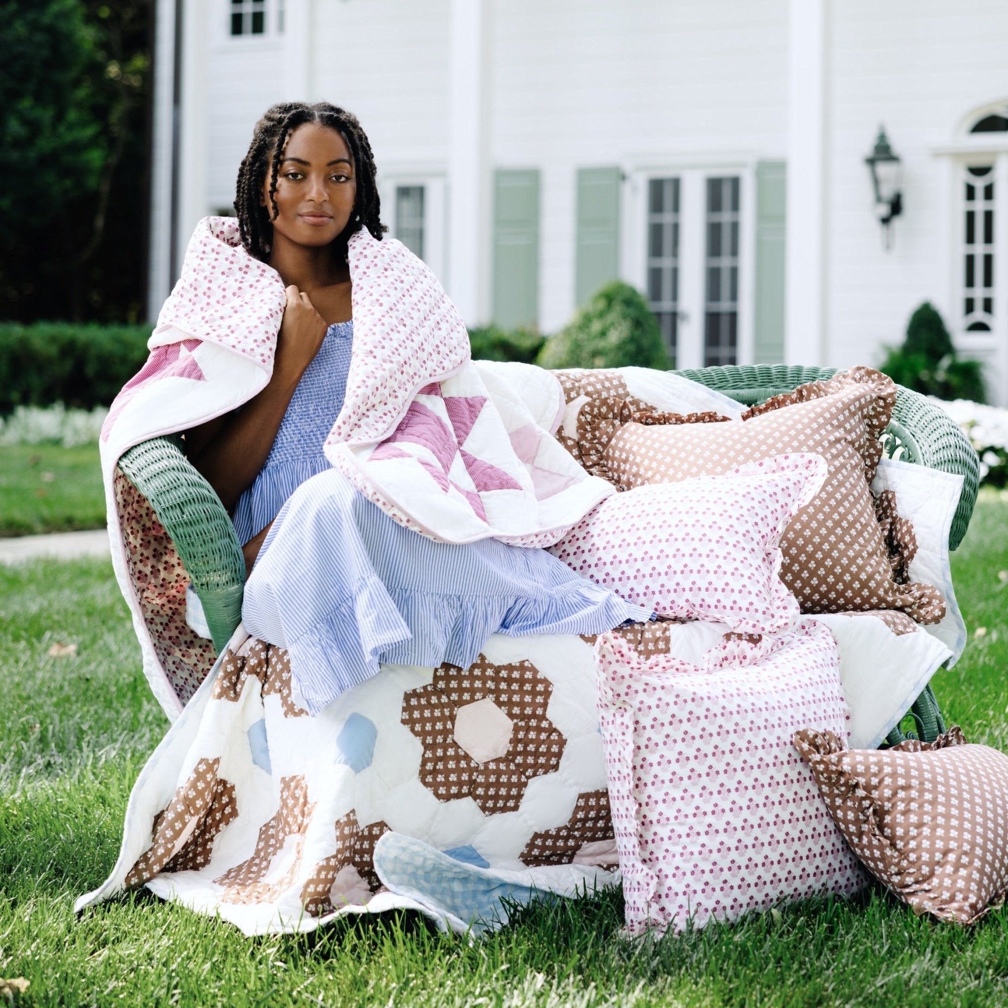 Constance Chocolate Ruffled Lumbar Pillow-Ten Easy Street