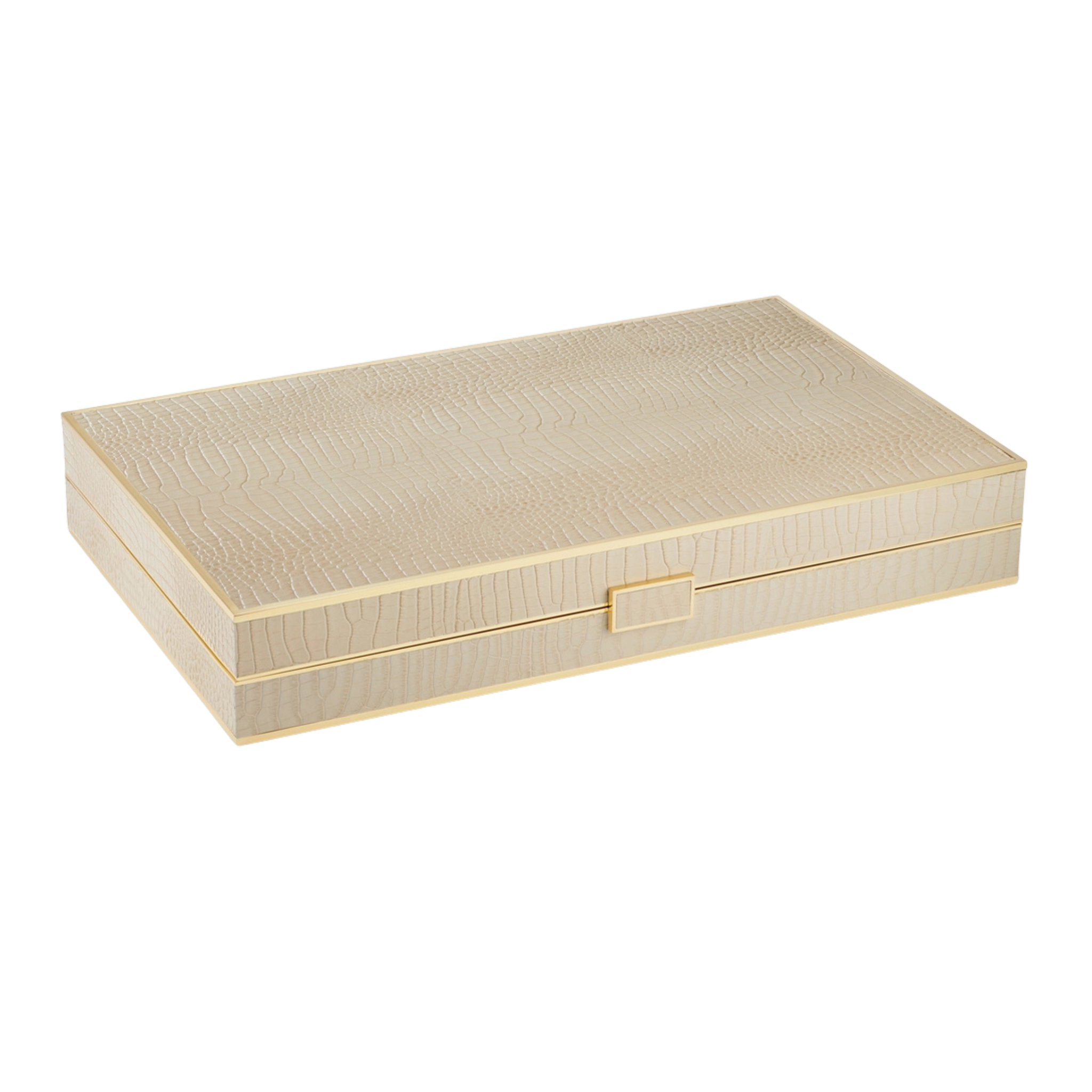Croc Leather Backgammon Set in Fawn-Ten Easy Street