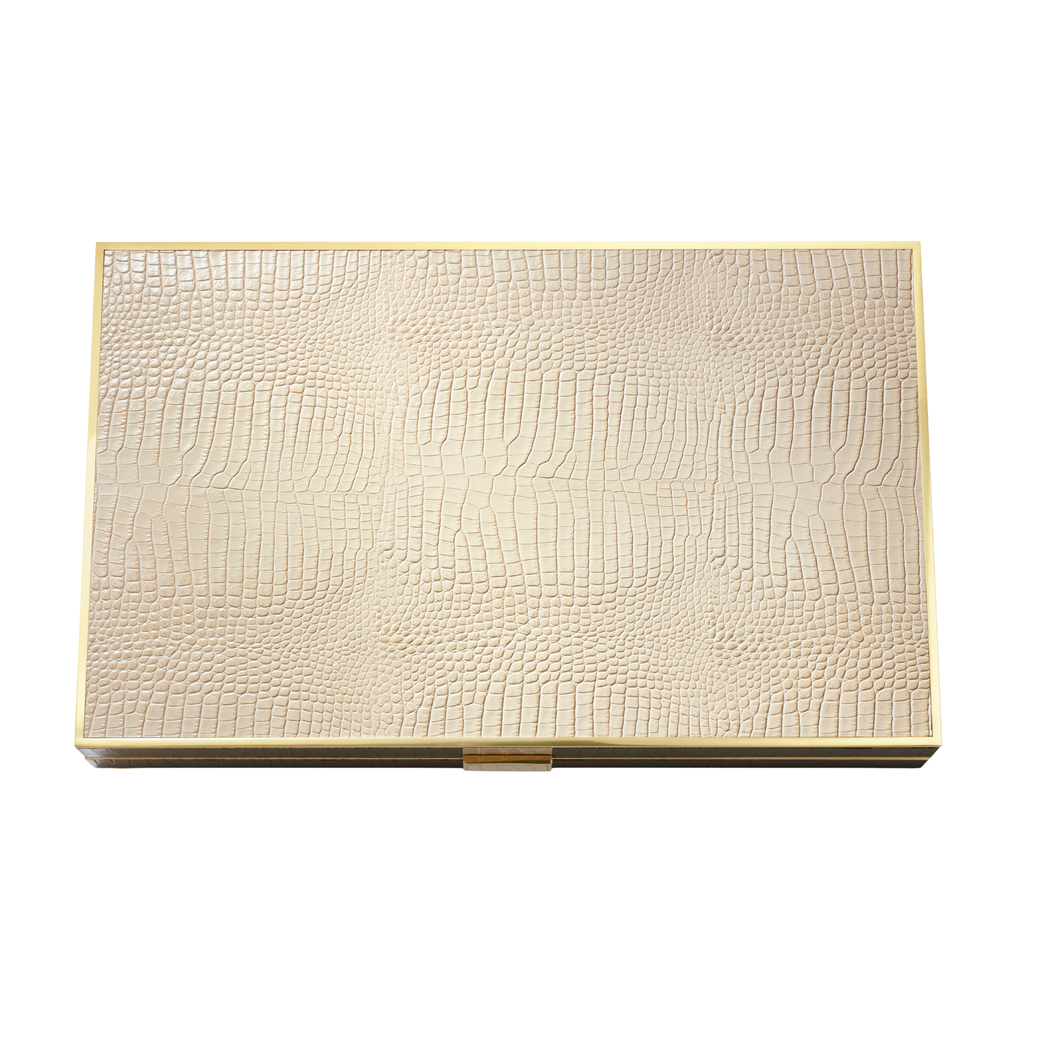 Croc Leather Backgammon Set in Fawn-Ten Easy Street