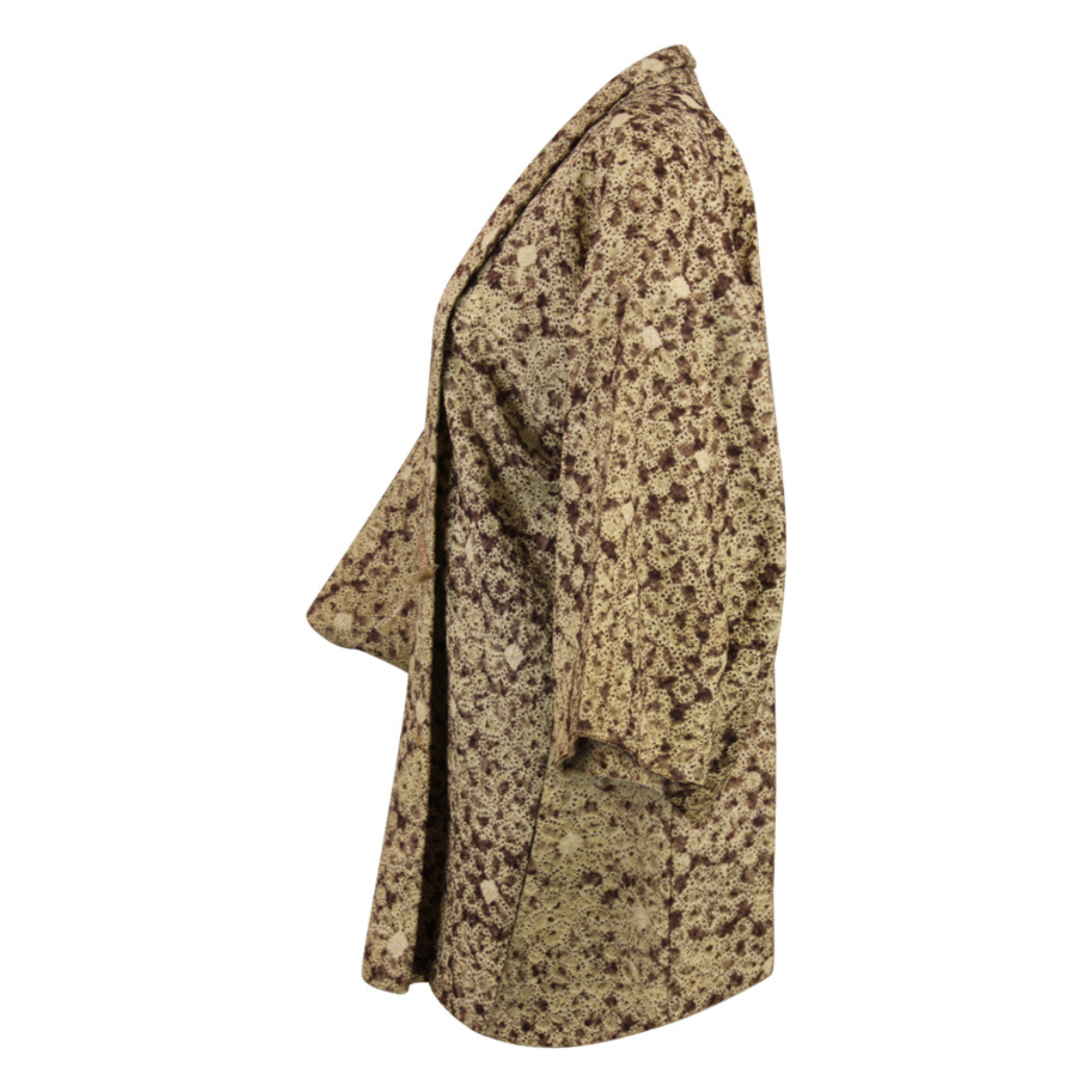 Dappled Brown Silk Jacket with Complex Shibori Design - Ten Easy Street