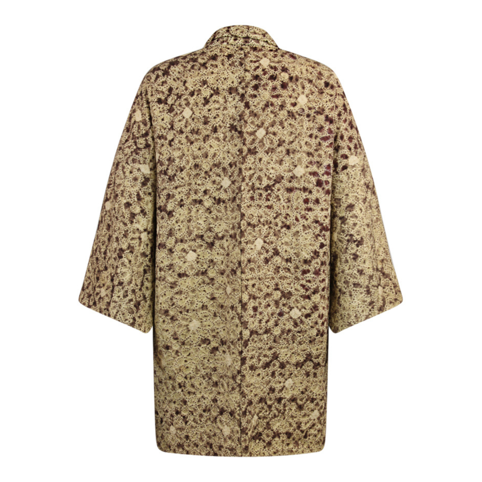 Dappled Brown Silk Jacket with Complex Shibori Design - Ten Easy Street