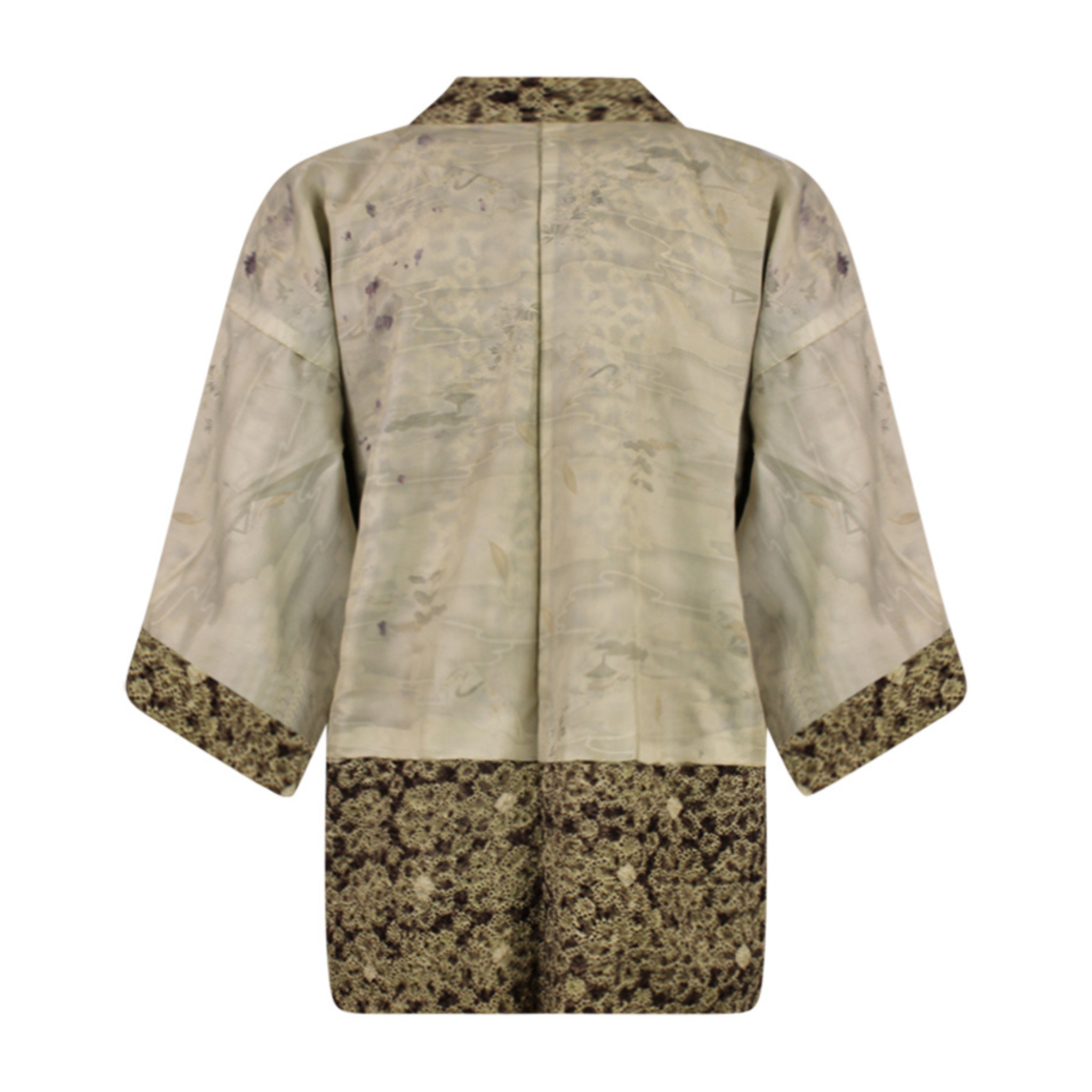 Dappled Brown Silk Jacket with Complex Shibori Design - Ten Easy Street