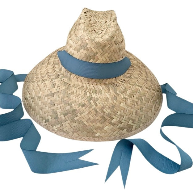 Begonia Sun Hat - Long French Blue Grosgrain Ribbon - Ten Easy Street