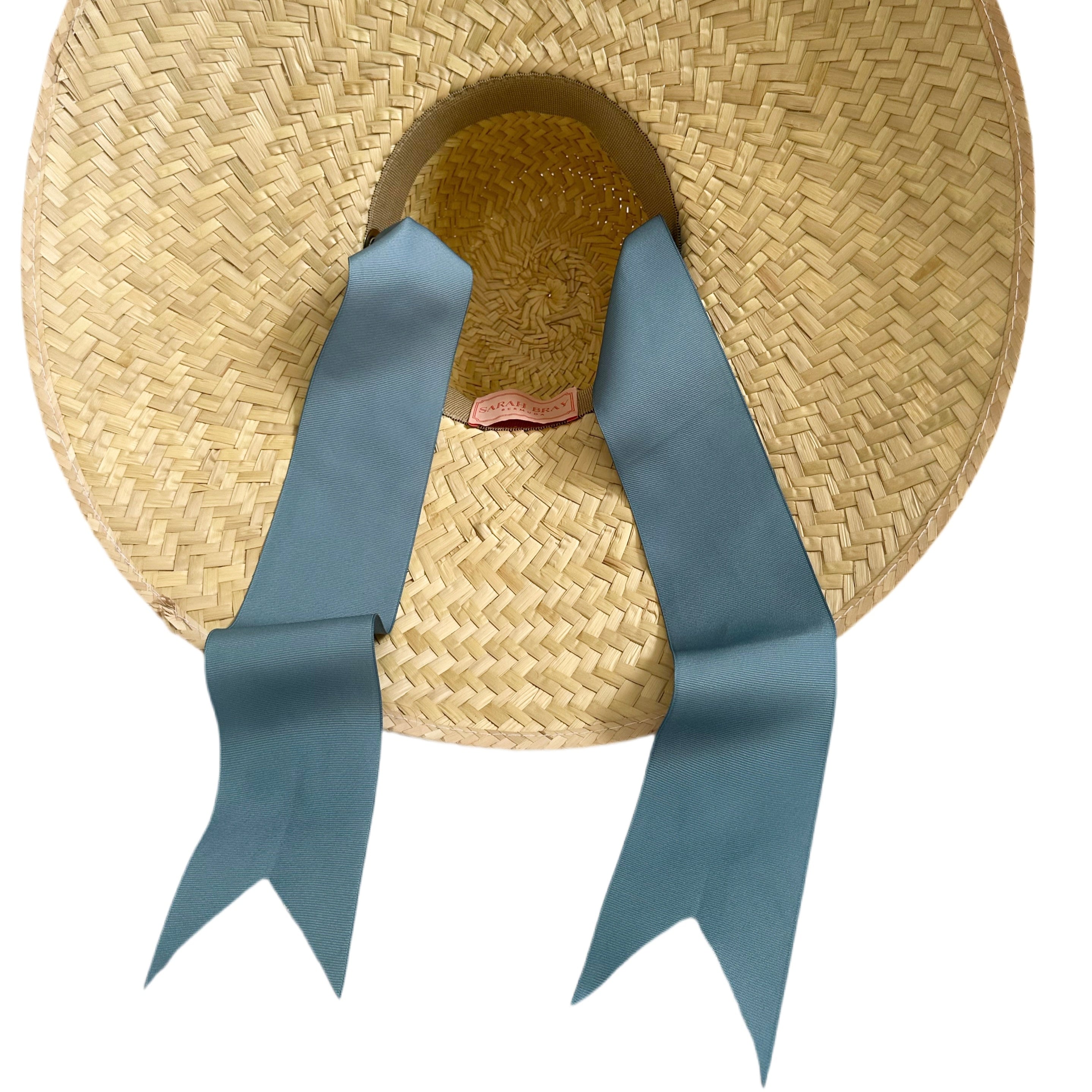 Geranium Sun Hat - Short & Wide French Blue Grosgrain Ribbon - Ten Easy Street