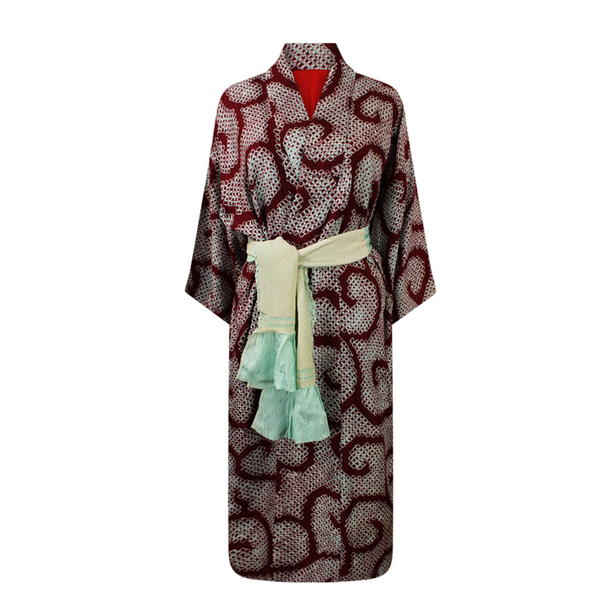 Light Weight Purple and Blue Vintage Silk Kimono - Ten Easy Street