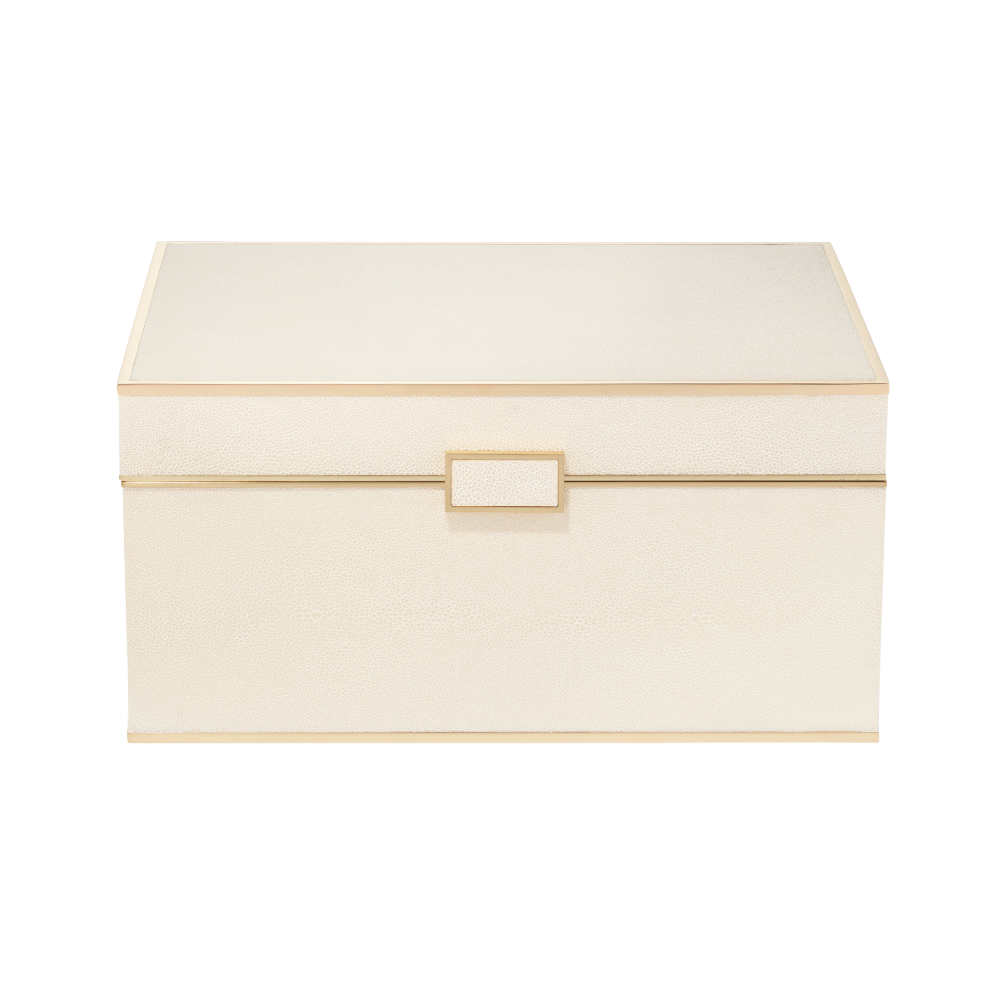 Luxe Shagreen Jewelry Box in Cream-Ten Easy Street