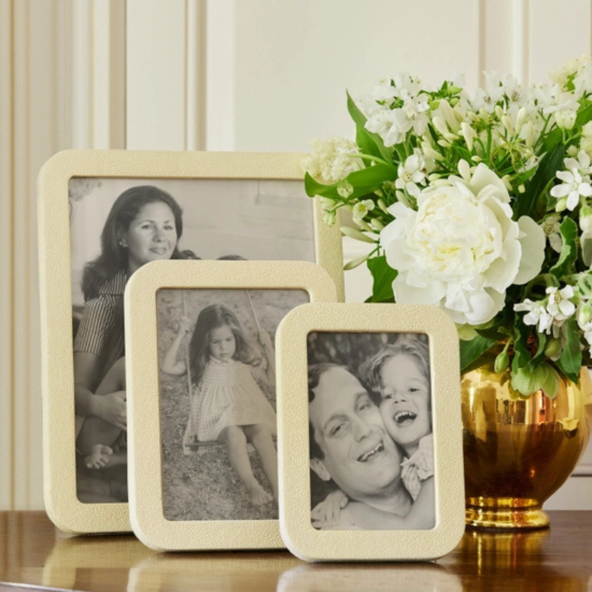 Modern Shagreen Frame 4x6 in Cream-Ten Easy Street