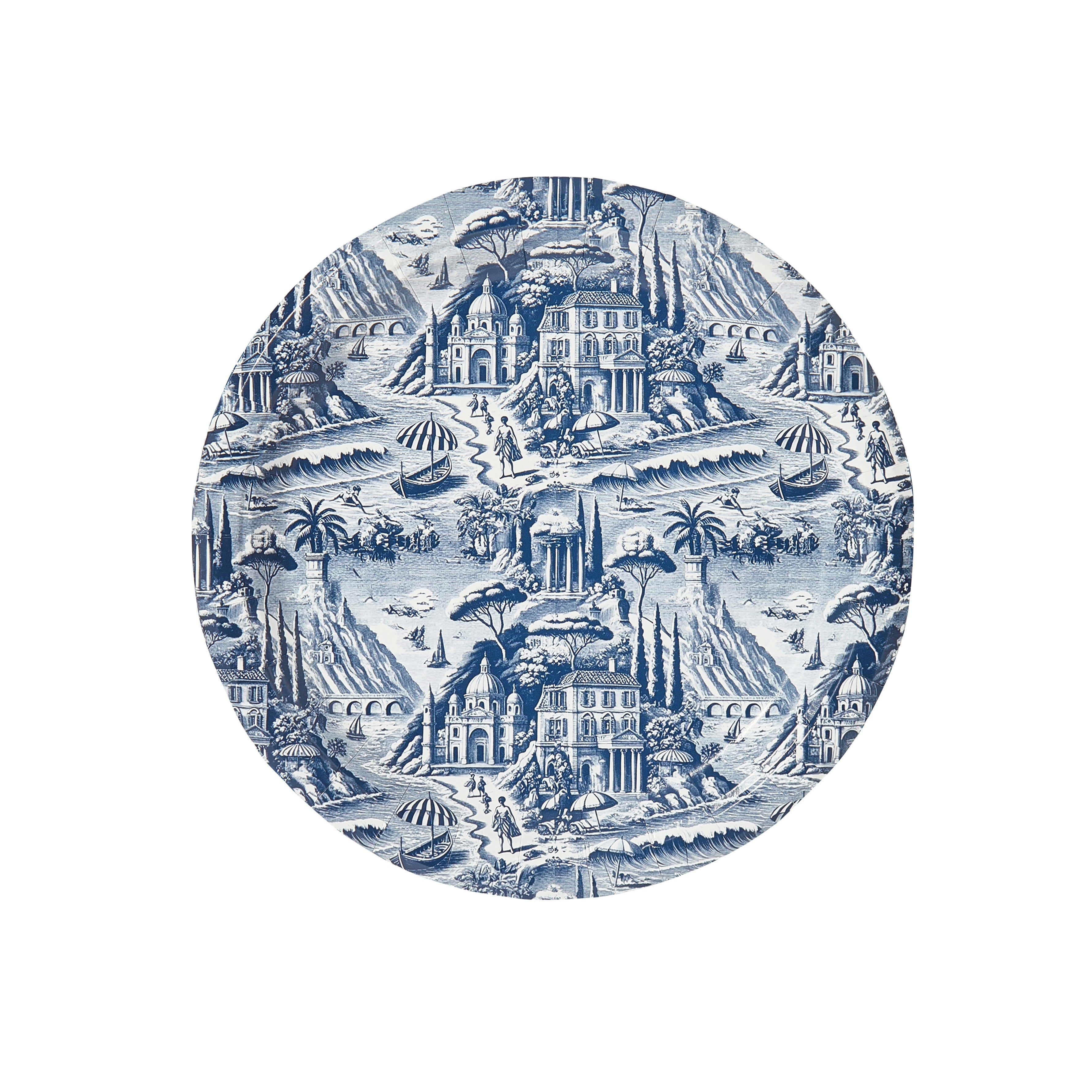 Navy Amalfi Toile Dessert Plate - 8 pack-Ten Easy Street