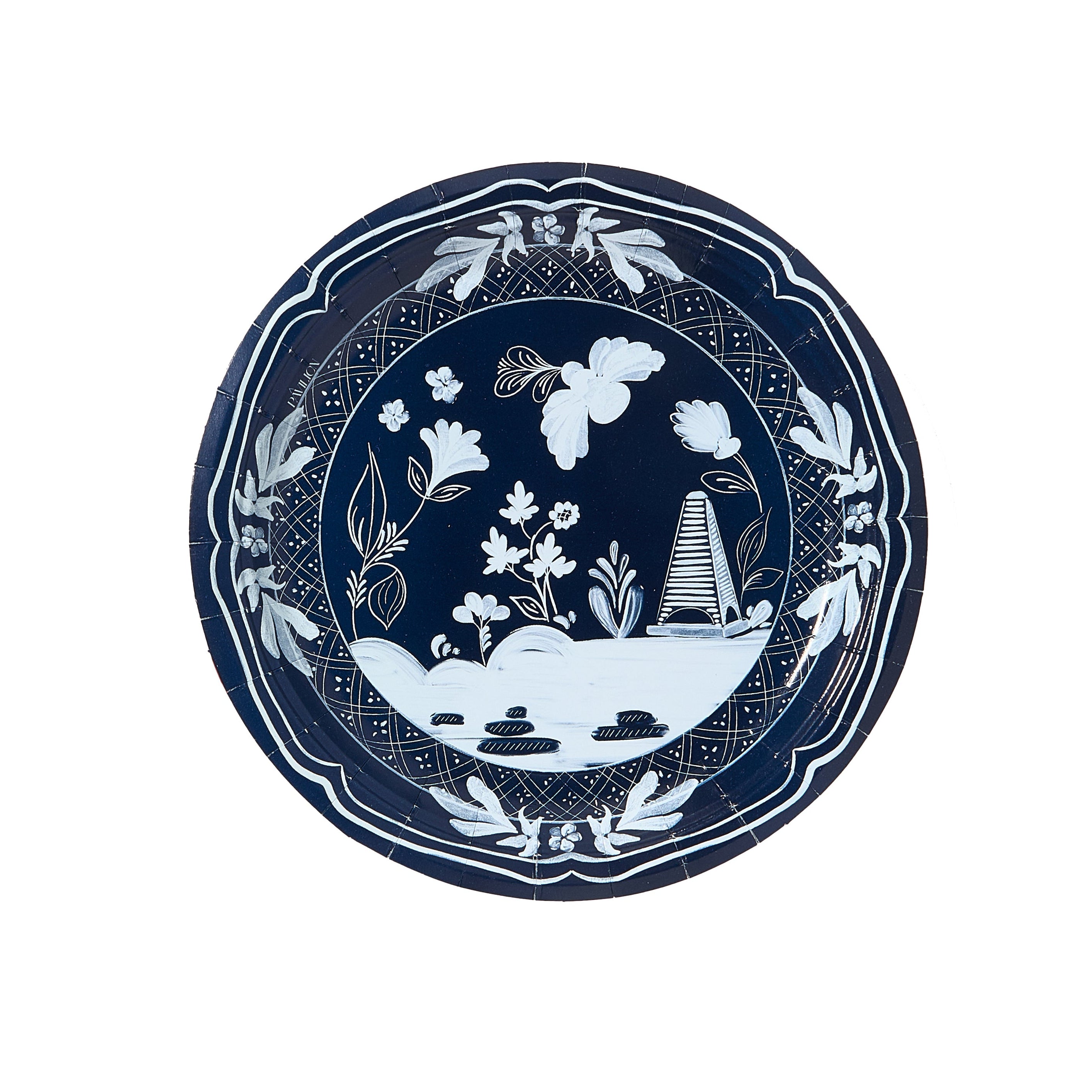 Navy Beachside Pavilion Dessert Paper Plates - 8 pack-Ten Easy Street