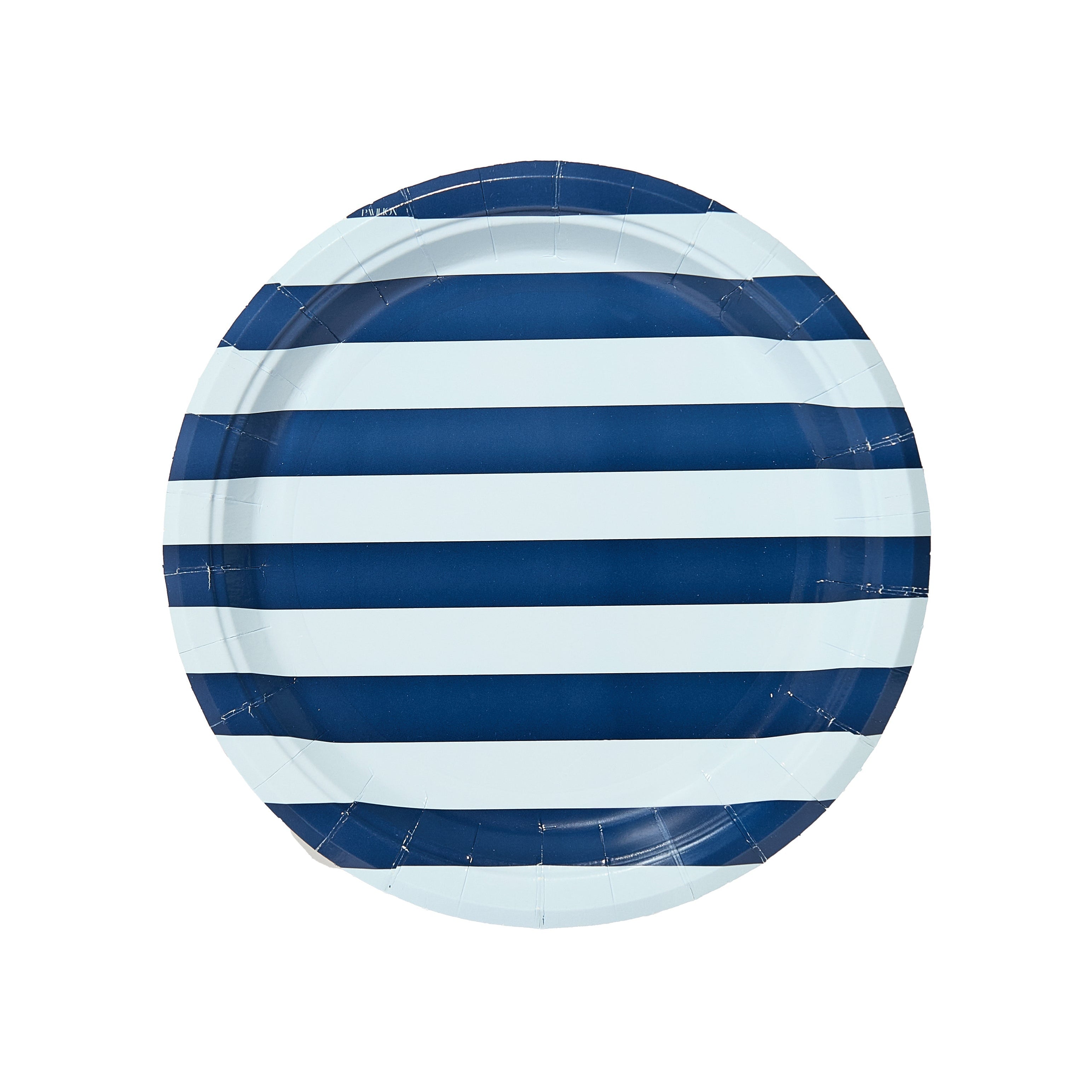 Navy and Sky Beach Umbrella Stripes Dessert Paper Plate - 8 pack-Ten Easy Street