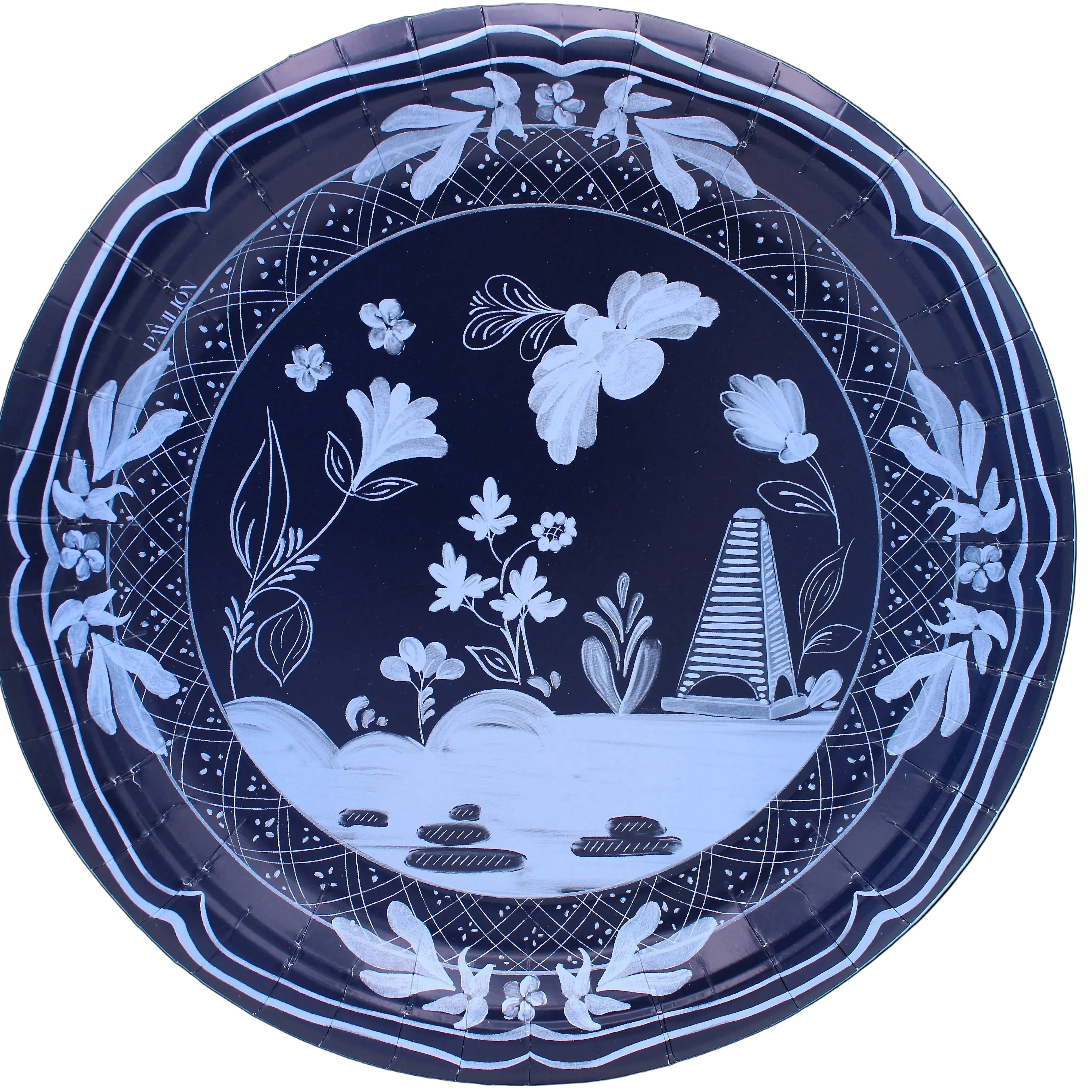 Navy and Sky Beachside Pavilion Dinner Plate - 8 pack-Ten Easy Street