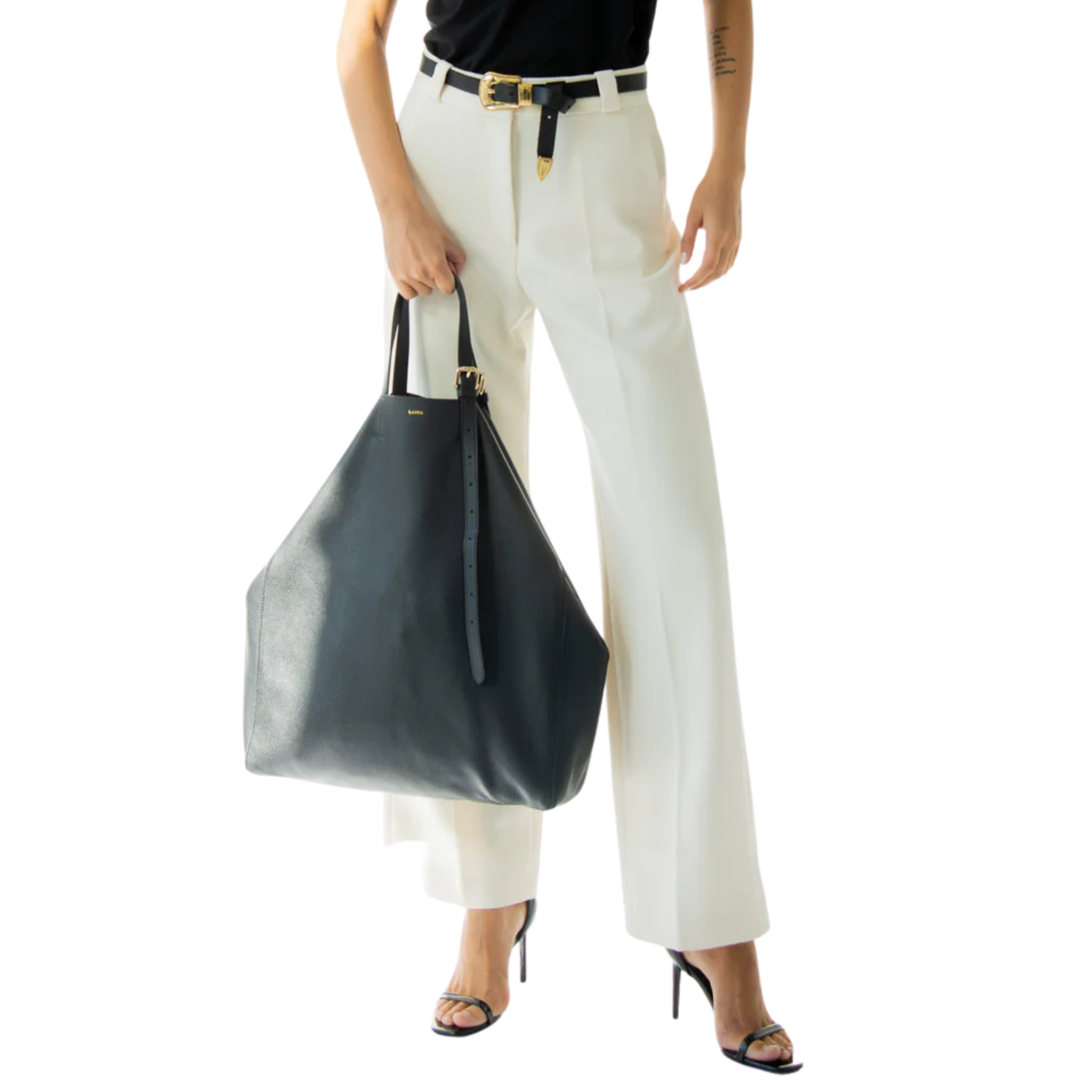 Panama Oversized Shopper in Black-LANDA-Ten Easy Street