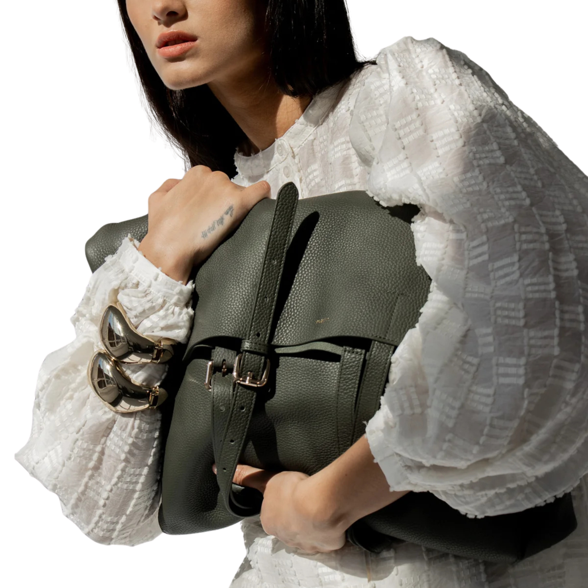 Panama Oversized Shopper in Dark Green-LANDA-Ten Easy Street