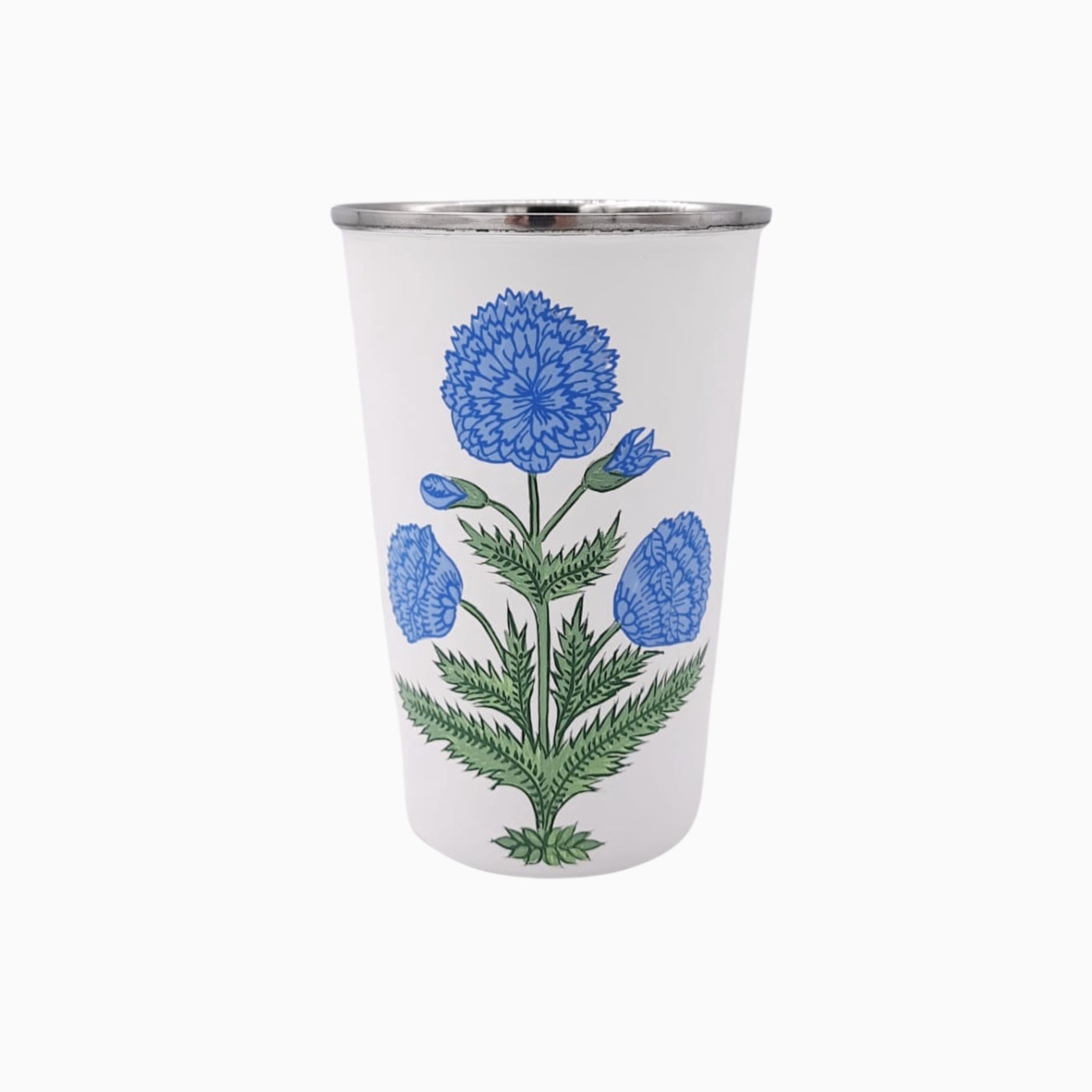 Poppy Blue Tall Enamelware Tumblers - Set of 4-Ten Easy Street