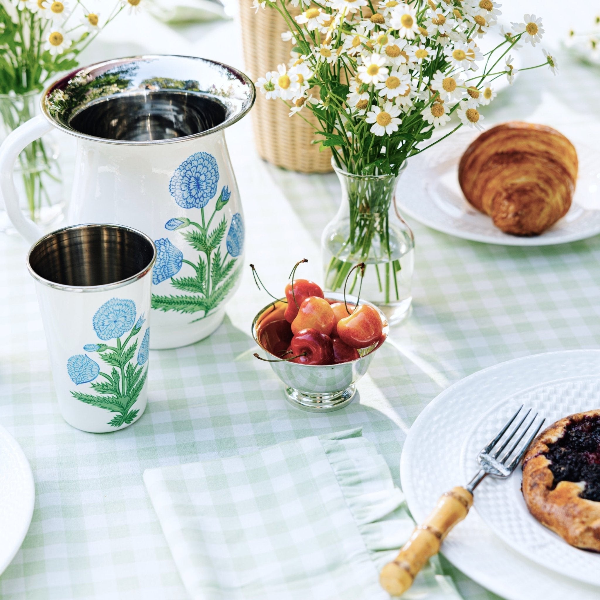 Poppy Blue Tall Enamelware Tumblers - Set of 4-Ten Easy Street