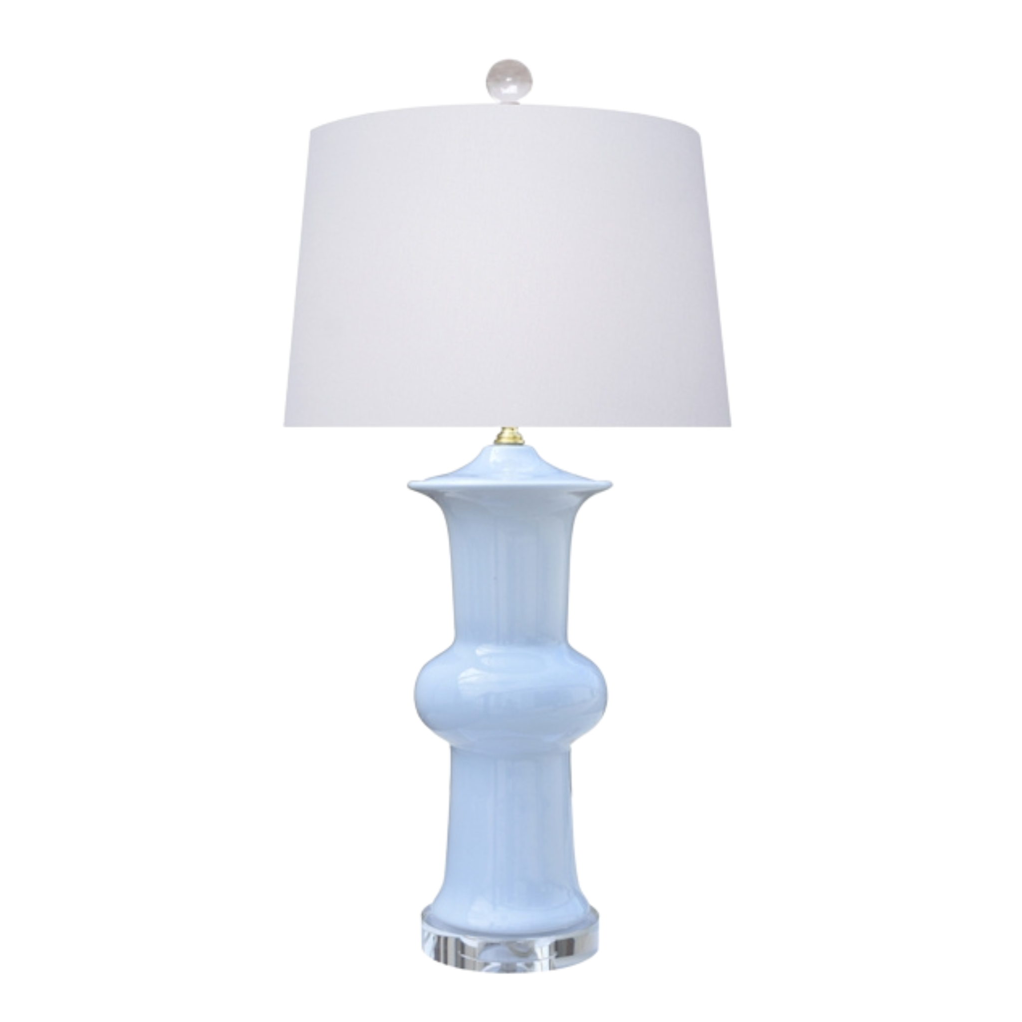 Porcelain Light Blue Round Vase Lamp - Ten Easy Street