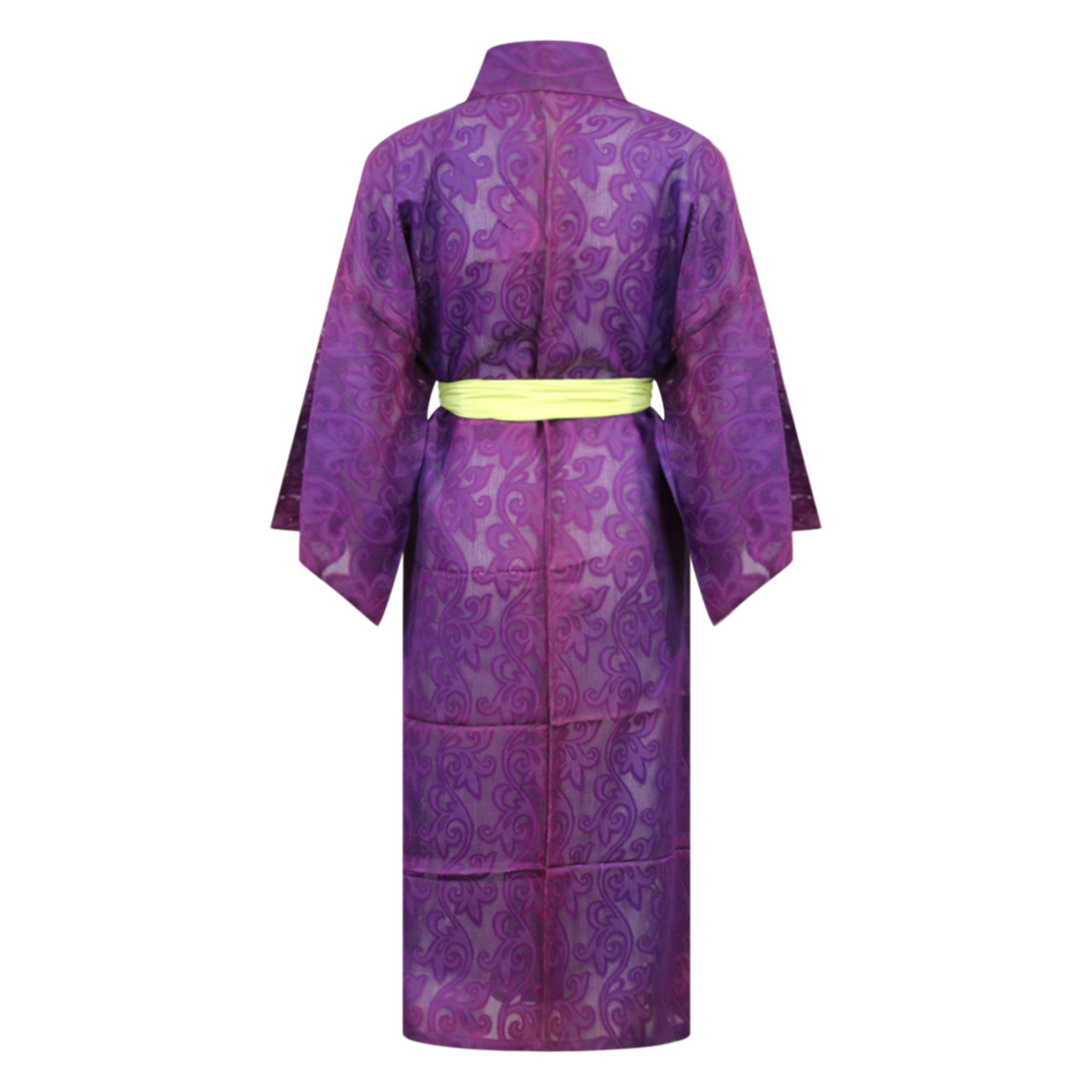 Purple Summer Silk Kimono Duster with Woven Swirls - Ten Easy Street
