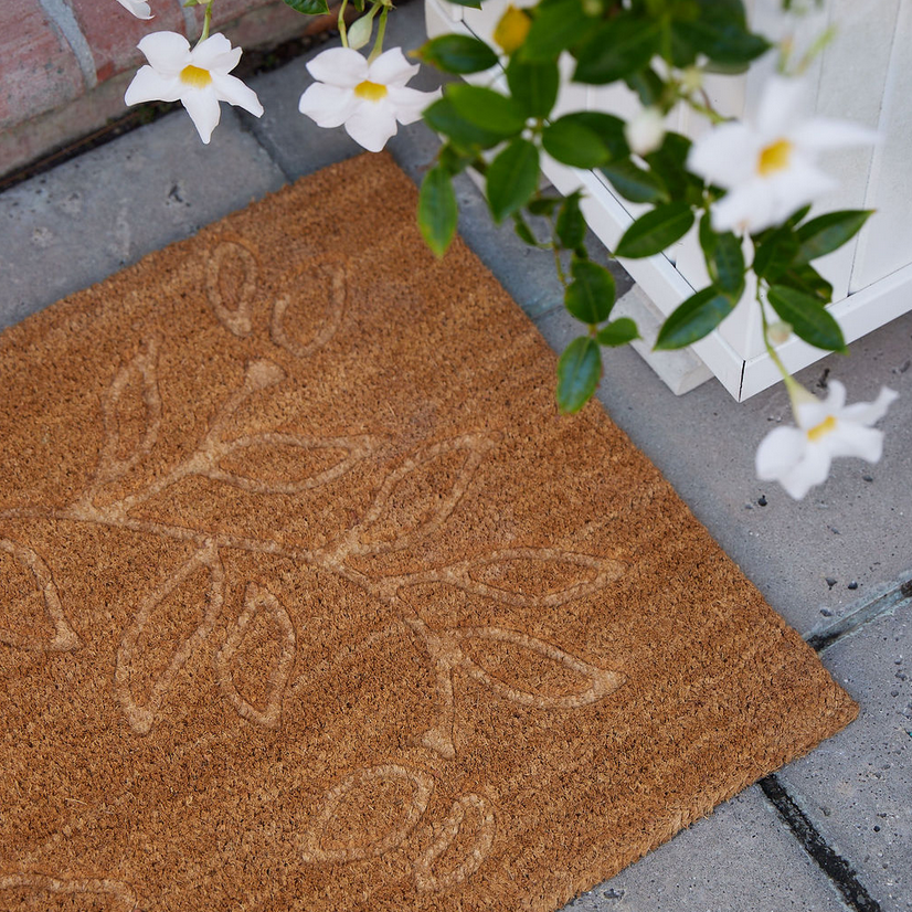 Floral Coir Doormat - Ten Easy Street