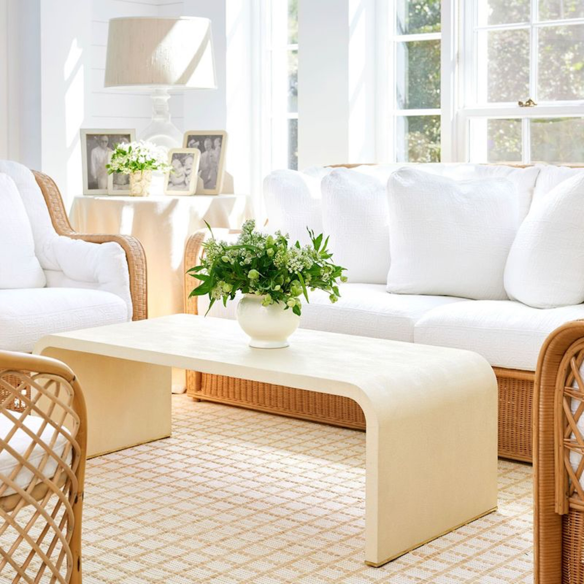 Shagreen Coffee Table in Cream-Ten Easy Street