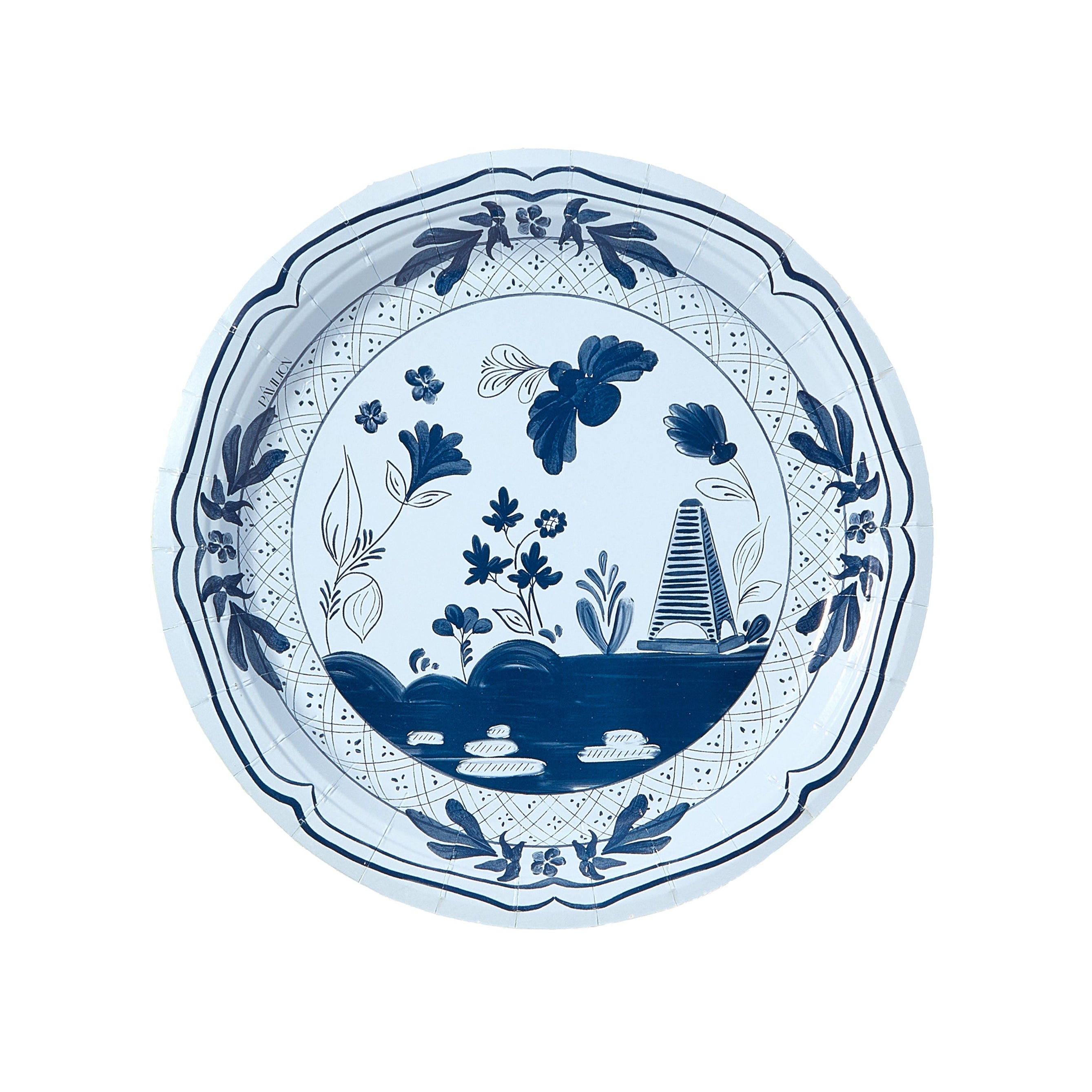 Sky & Navy Beachside Pavilion Dessert Paper Plates - 8 pack-Ten Easy Street