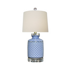 B/W Porcelain Fish Scale Tissue Box Lamp - Ten Easy Street
