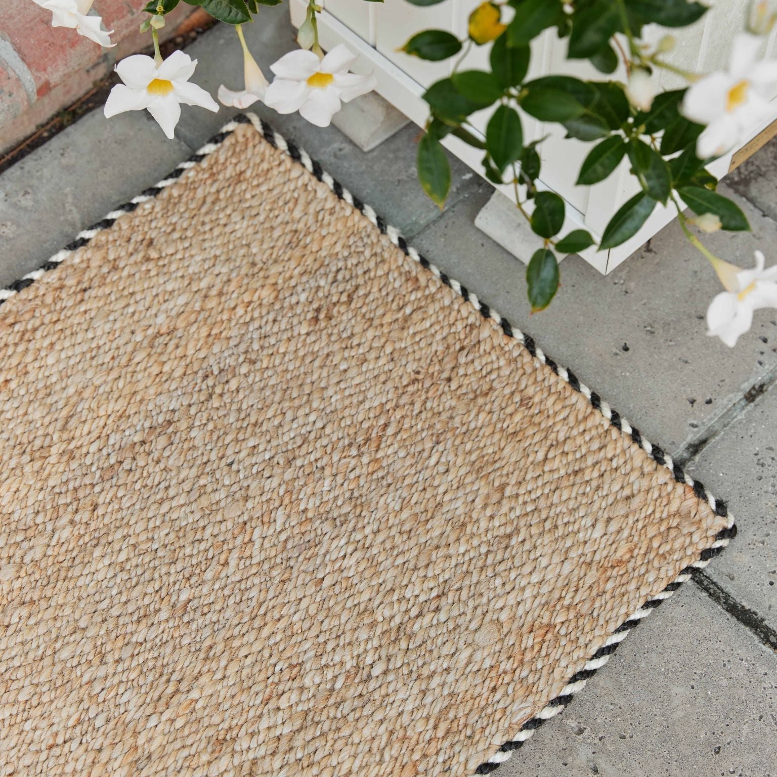 Braided Jute Doormat in Wrought Iron - Ten Easy Street