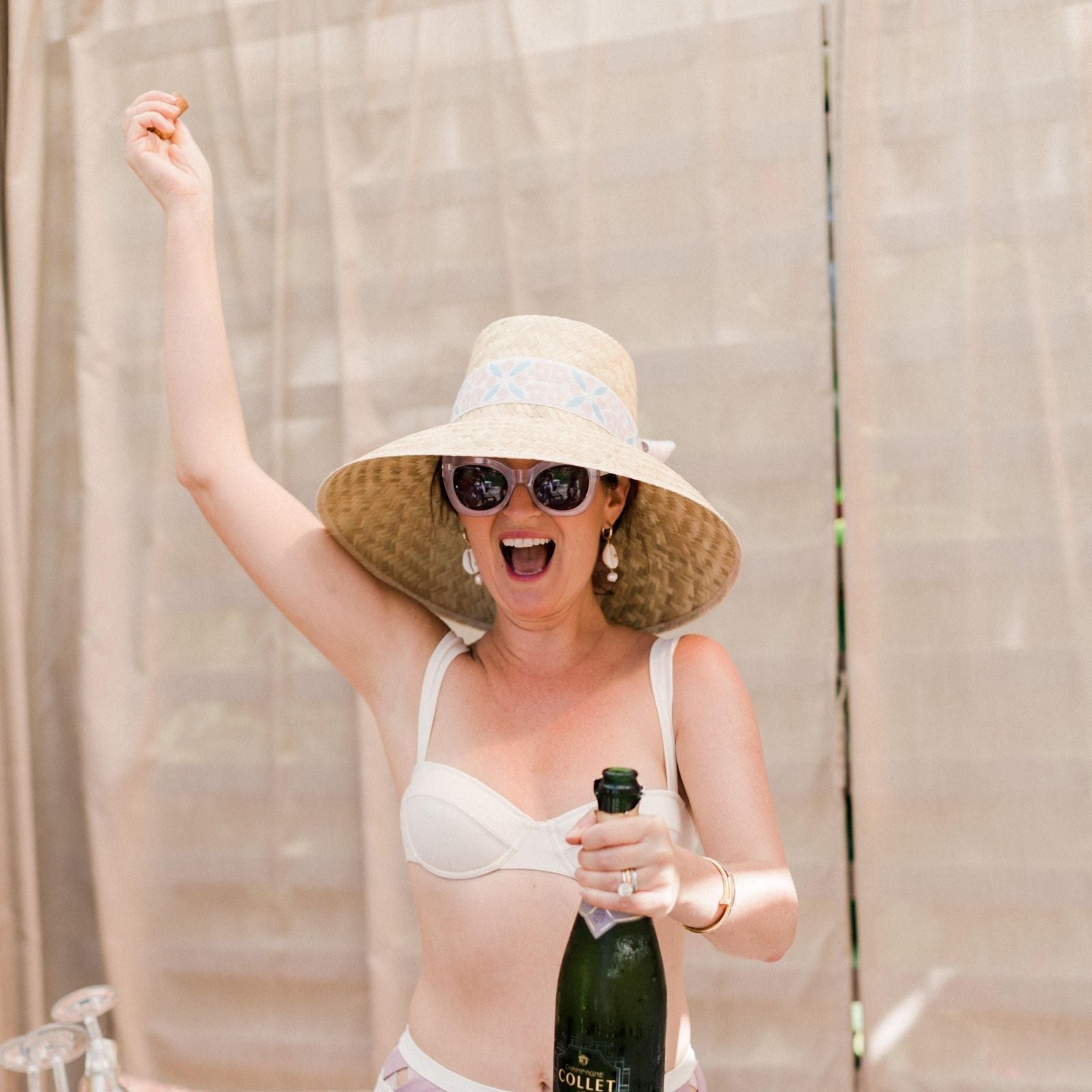 Amaryllis Sun Hat - Antique Eyelet Scallop Lace Ribbon - Ten Easy Street