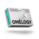 Onélogy brightening serum packaging on a white background