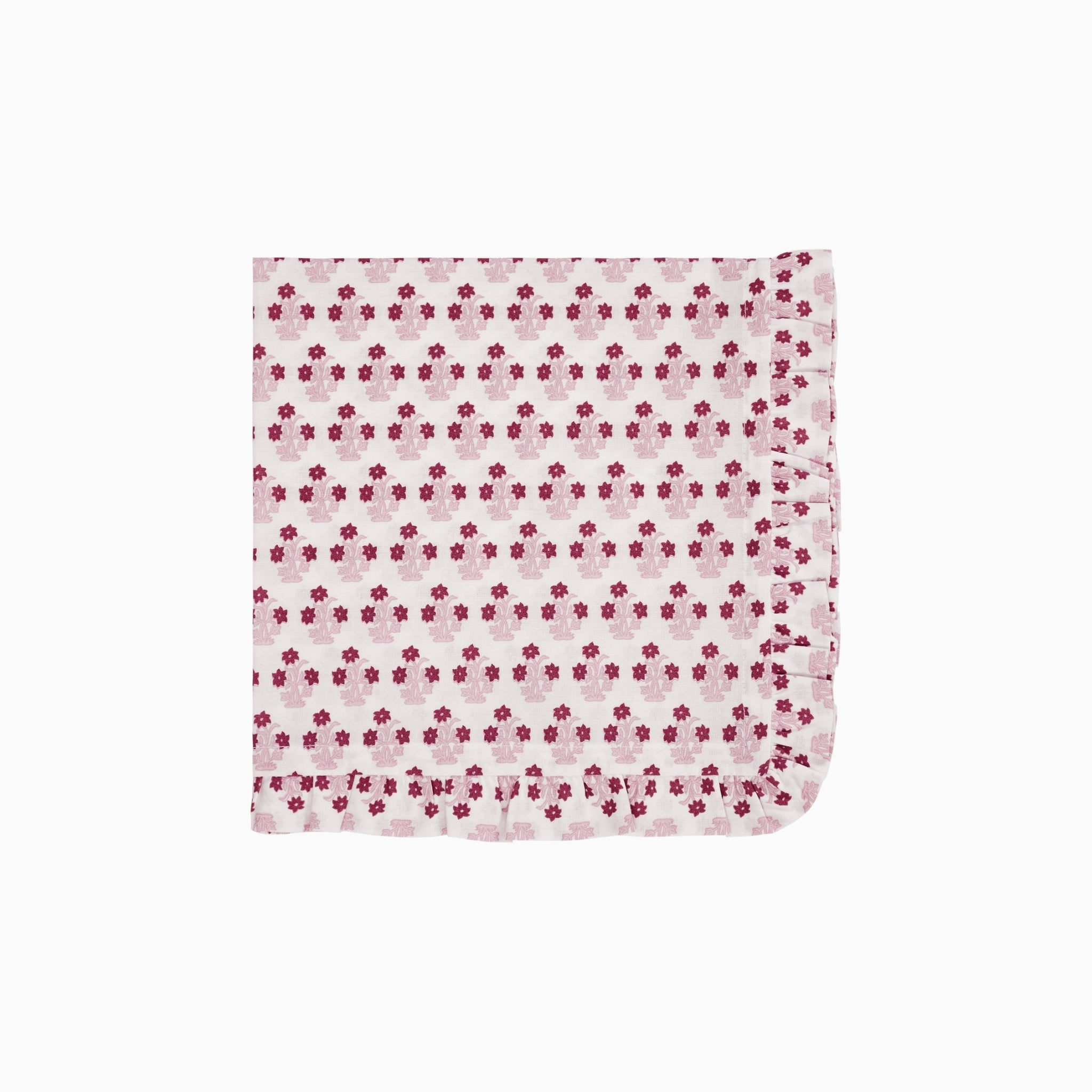 Abigail Pink Ruffled Dinner Napkin - Set of 4-Ten Easy Street