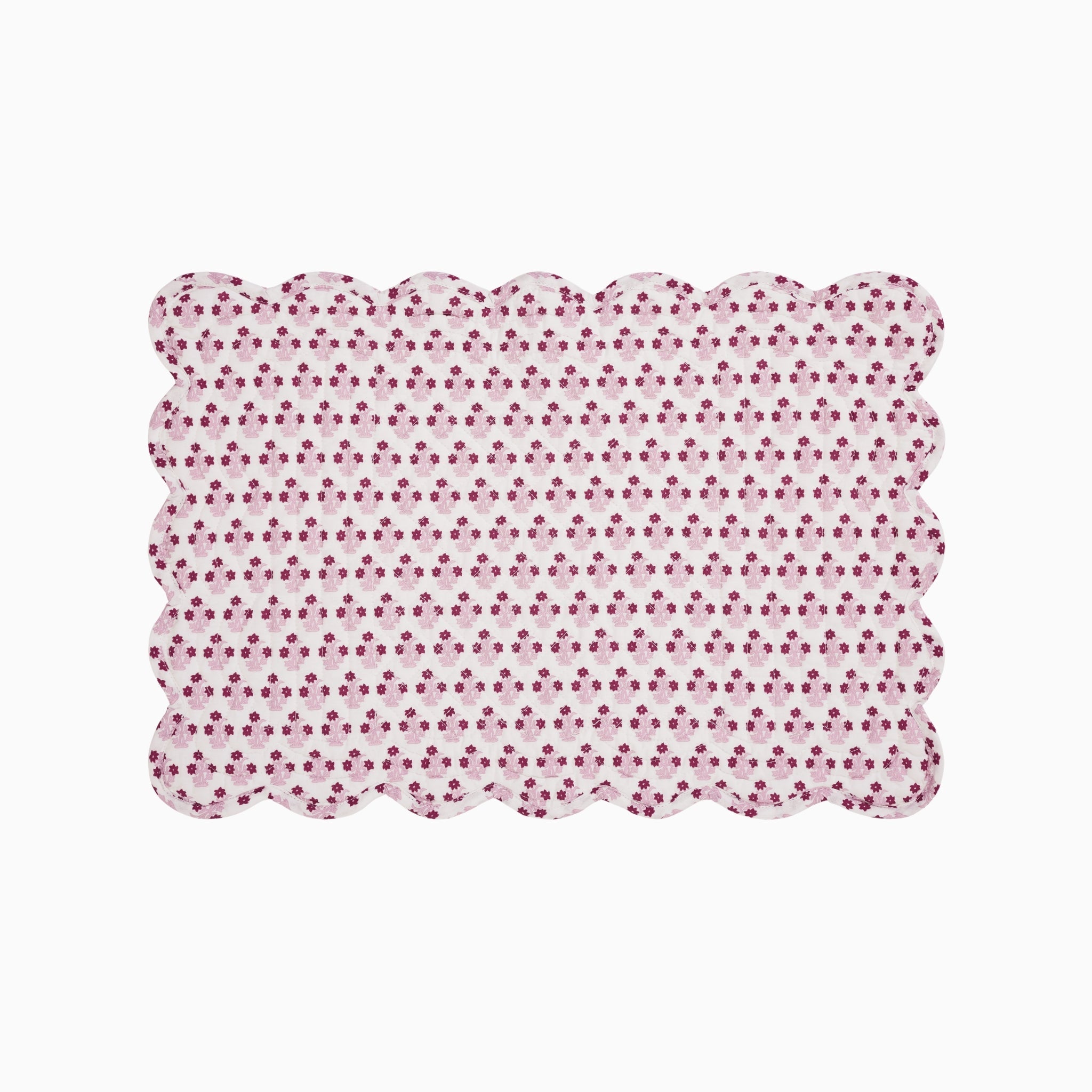 Abigail Pink Scalloped Quilted Placemat-Ten Easy Street