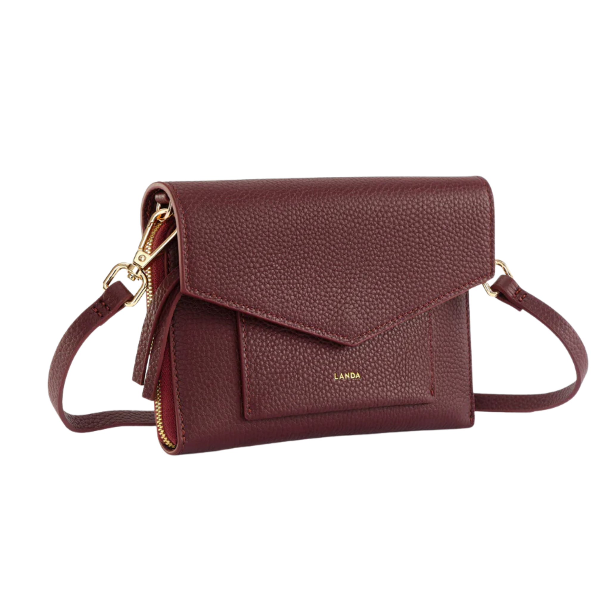 Aliso Structured Phone Bag in Burgundy-LANDA-Ten Easy Street