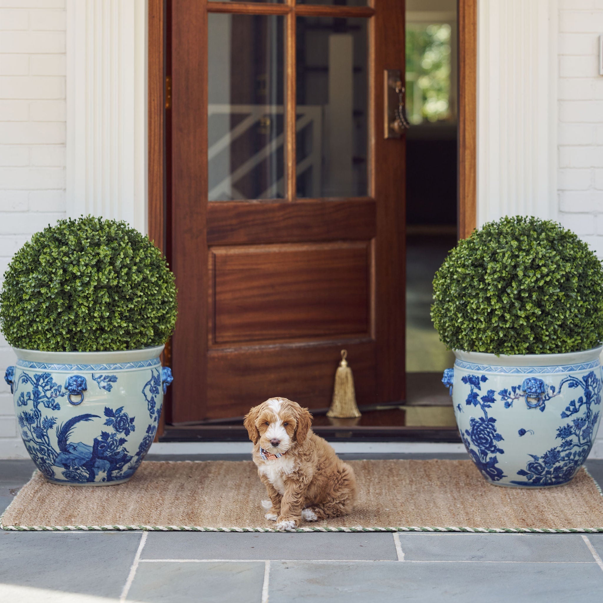Braided Jute Doormat in Basil - Ten Easy Street
