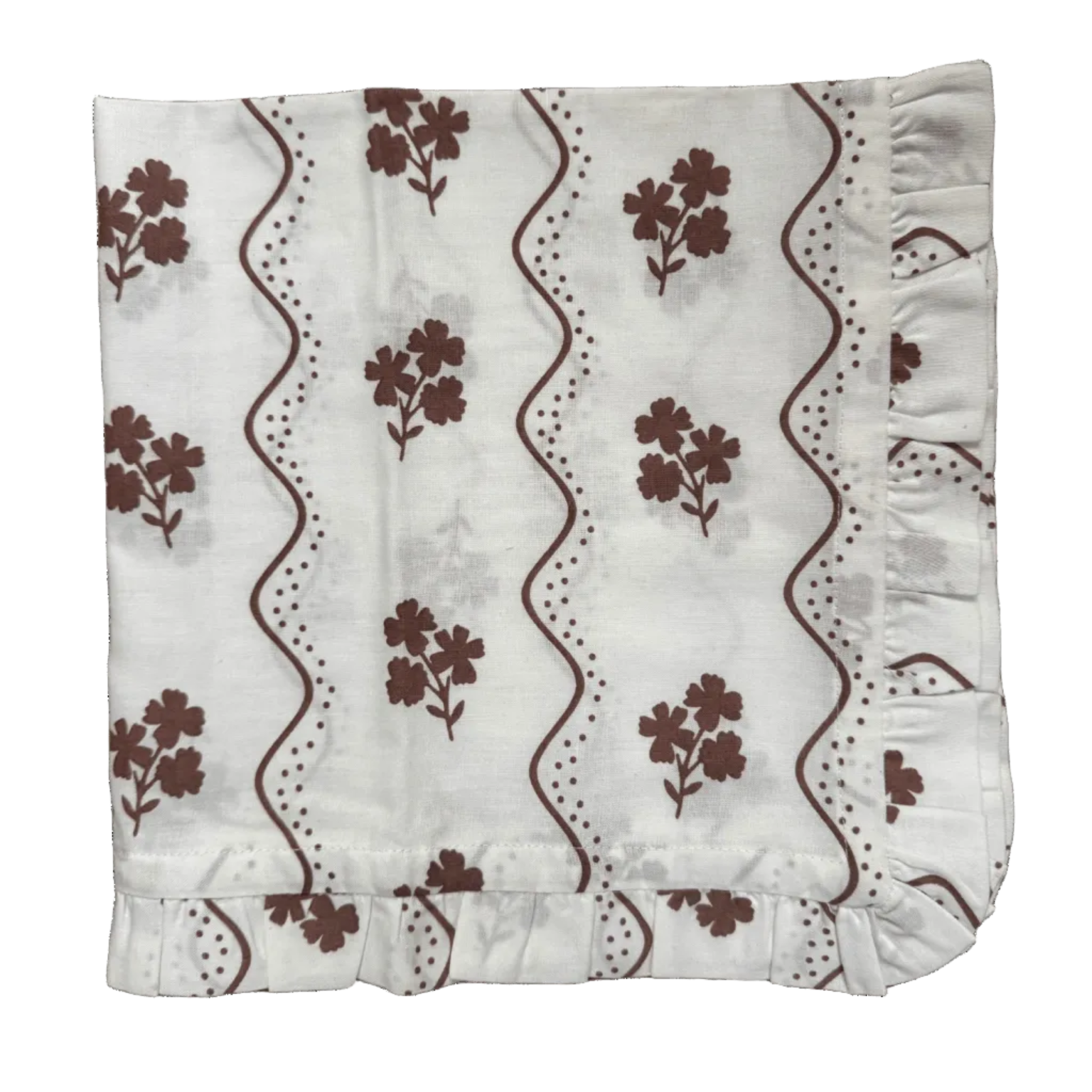 Beatrice Chocolate Ruffled Napkins - Set of 4-Ten Easy Street